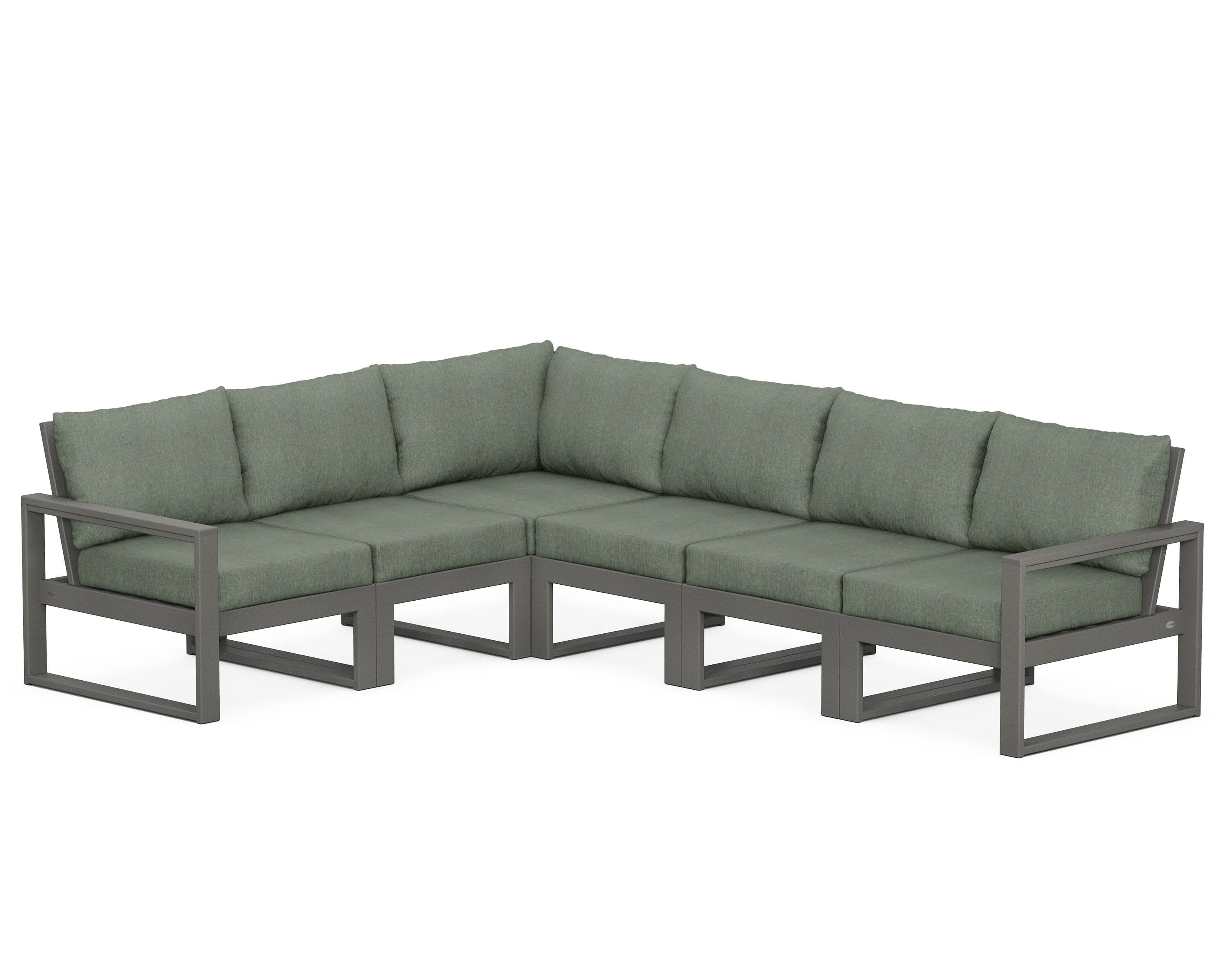 EDGE 6-Piece Modular Deep Seating Set in Slate Grey / Cast Sage