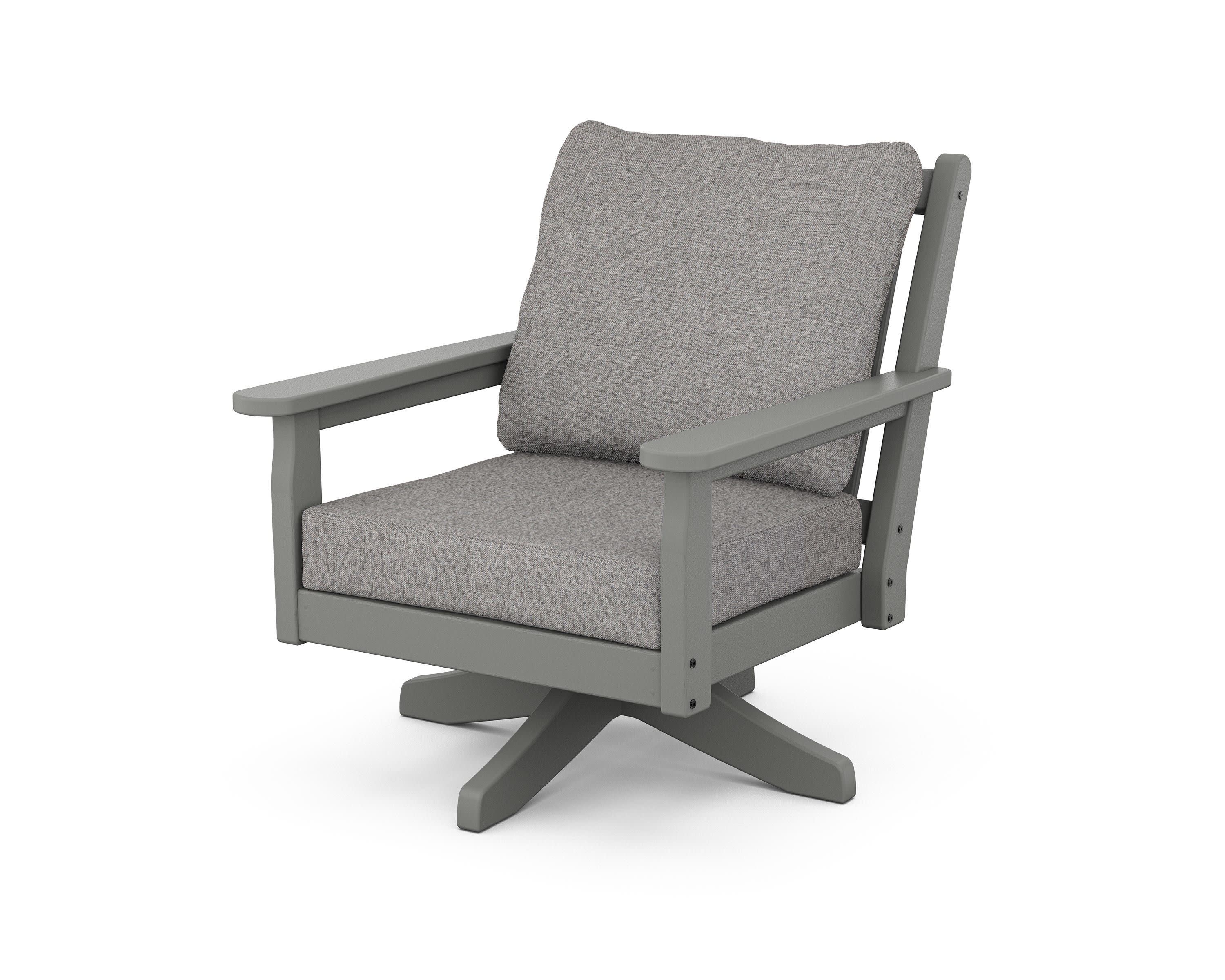 Chippendale Deep Seating Swivel Chair in Slate Grey / Grey Mist