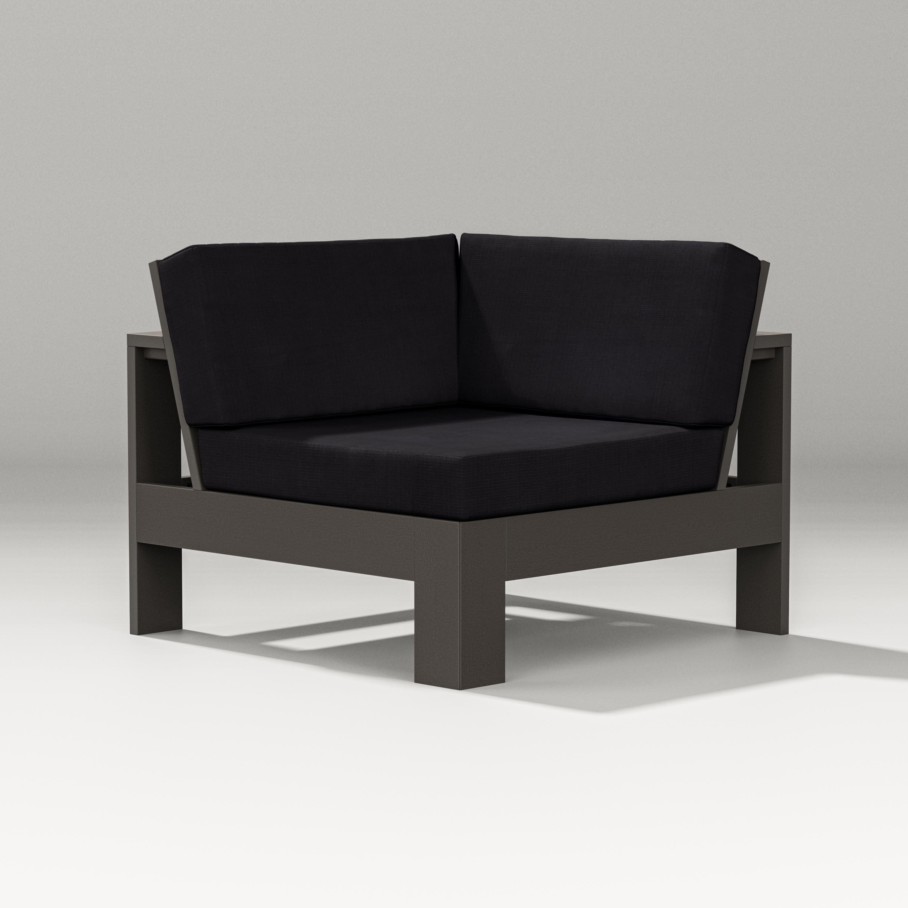 Latitude Modular Corner Chair in Vintage Coffee / Midnight Linen