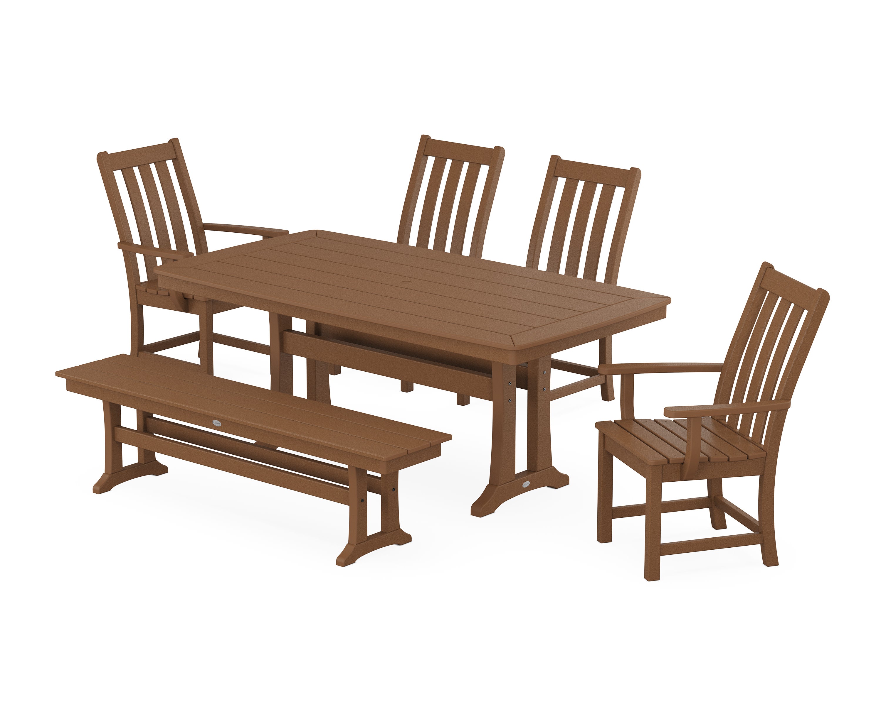 Vineyard 6-Piece Dining Set with Trestle Legs in Teak