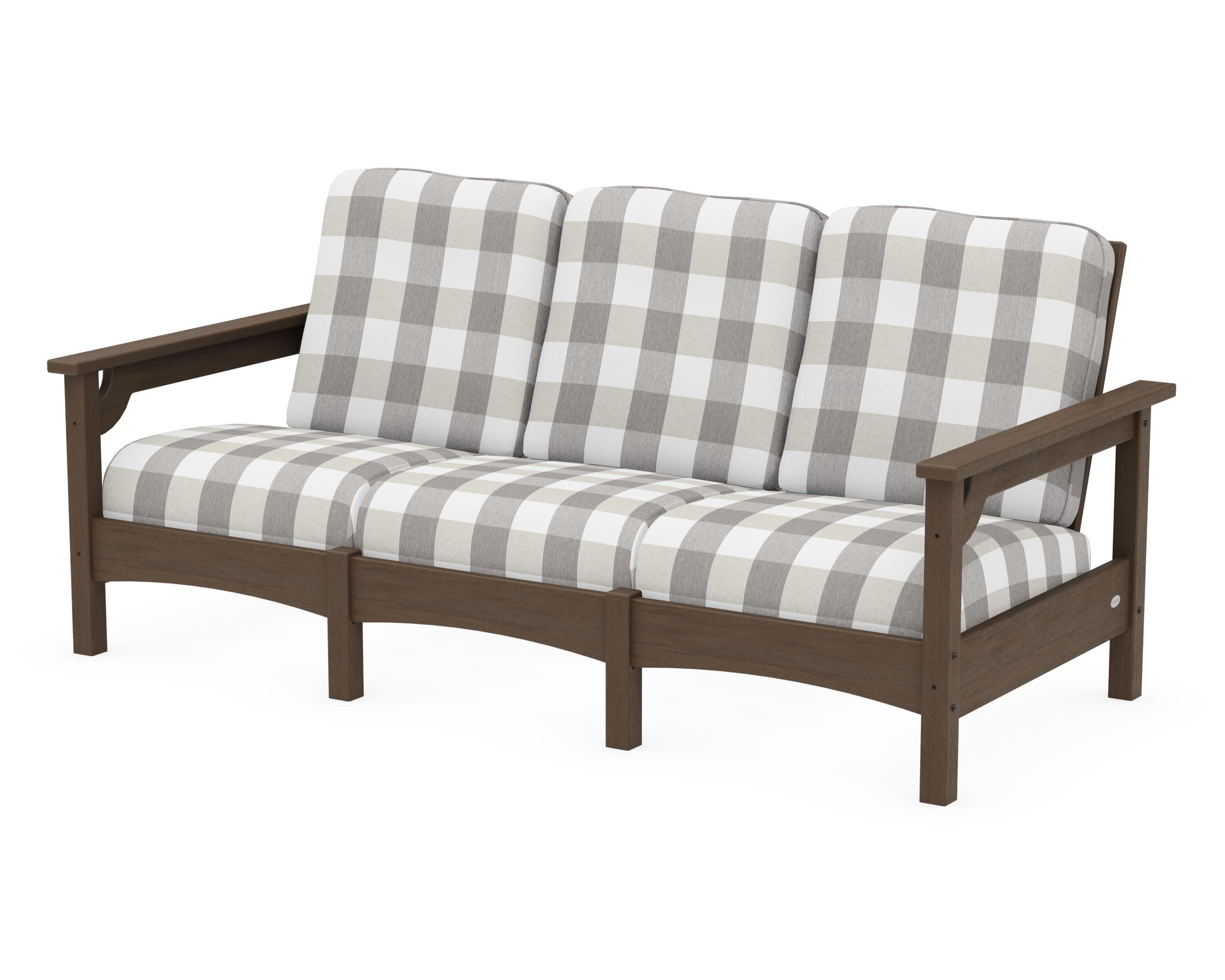 Club Sofa in Kona / Buffalo Plaid Grey Mist