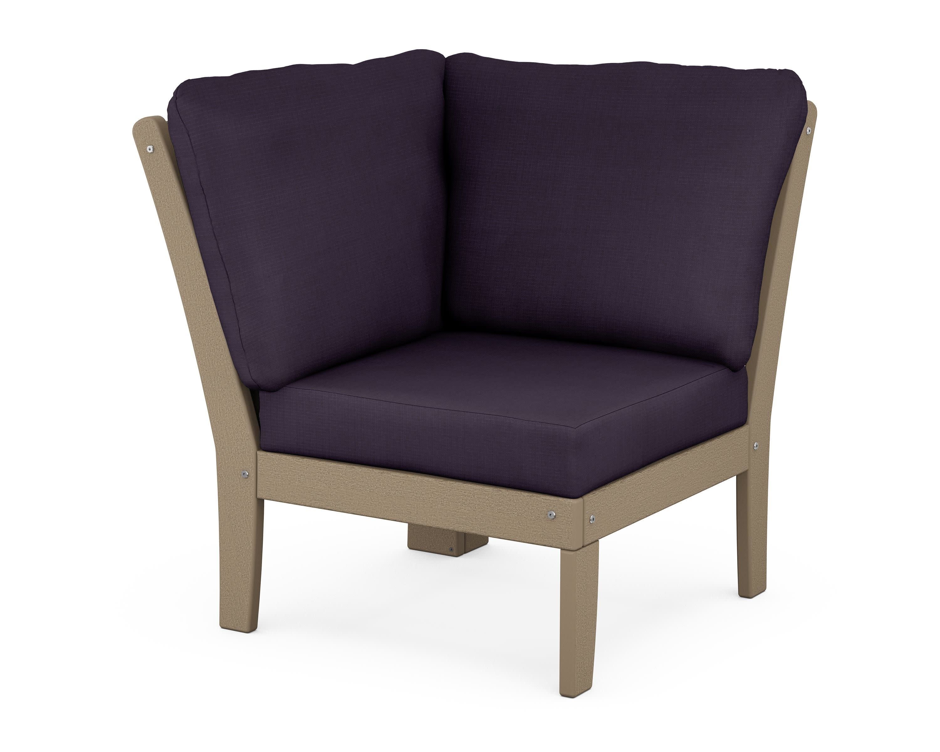 Braxton Modular Corner Chair in Vintage Sahara / Navy Linen