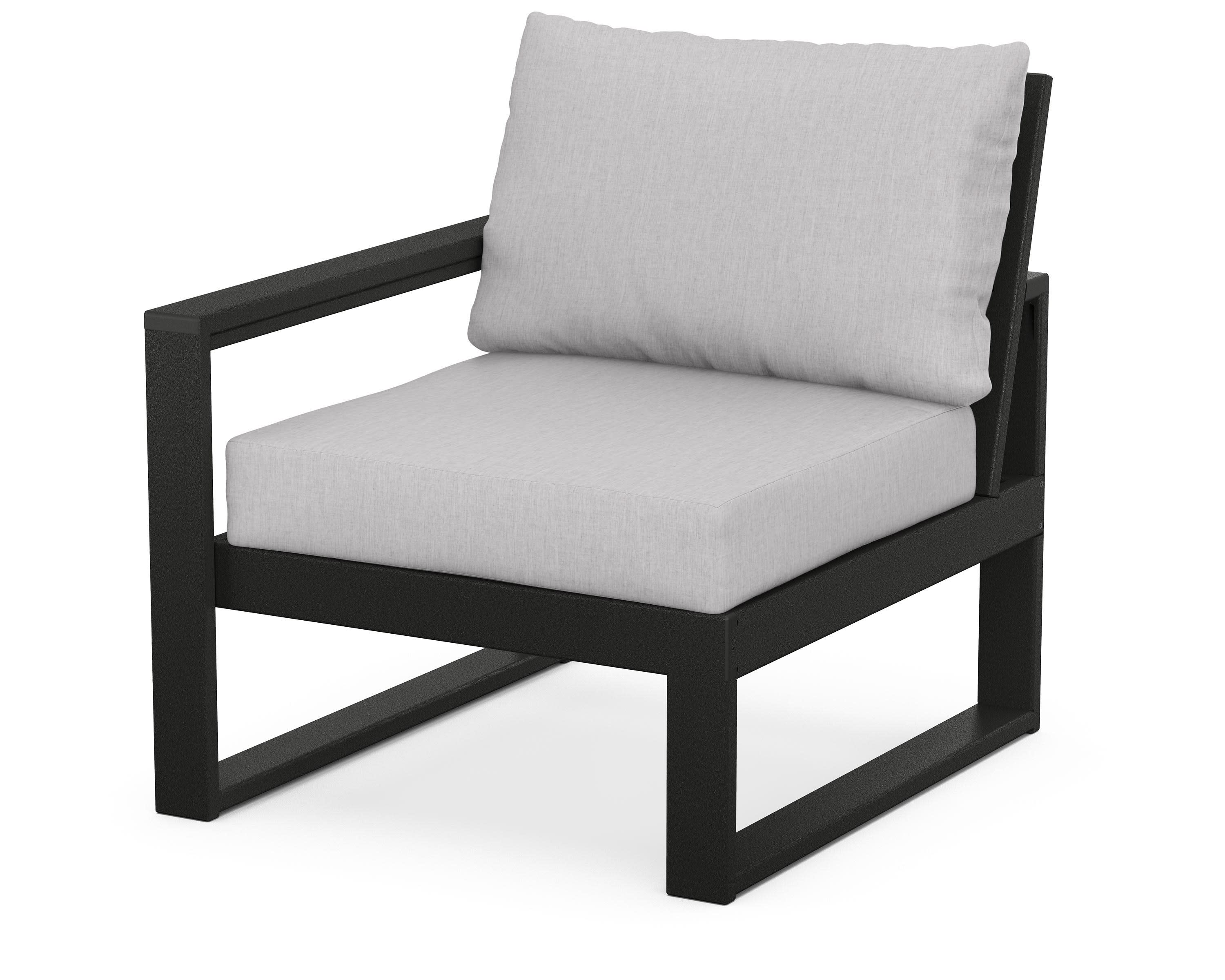EDGE Modular Left Arm Chair in Black / Granite