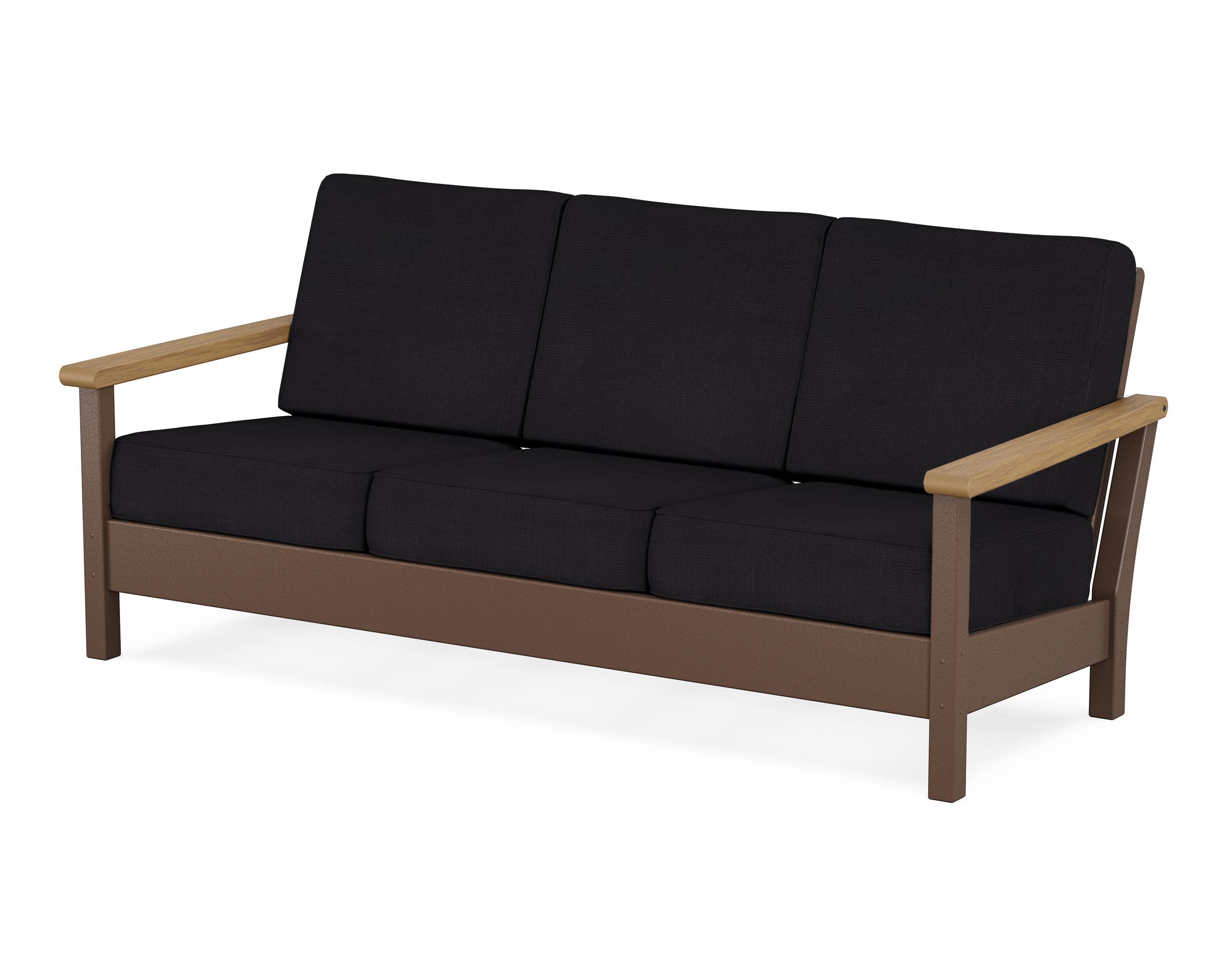 Harbour Deep Seating Sofa in Mahogany / Natural / Midnight Linen