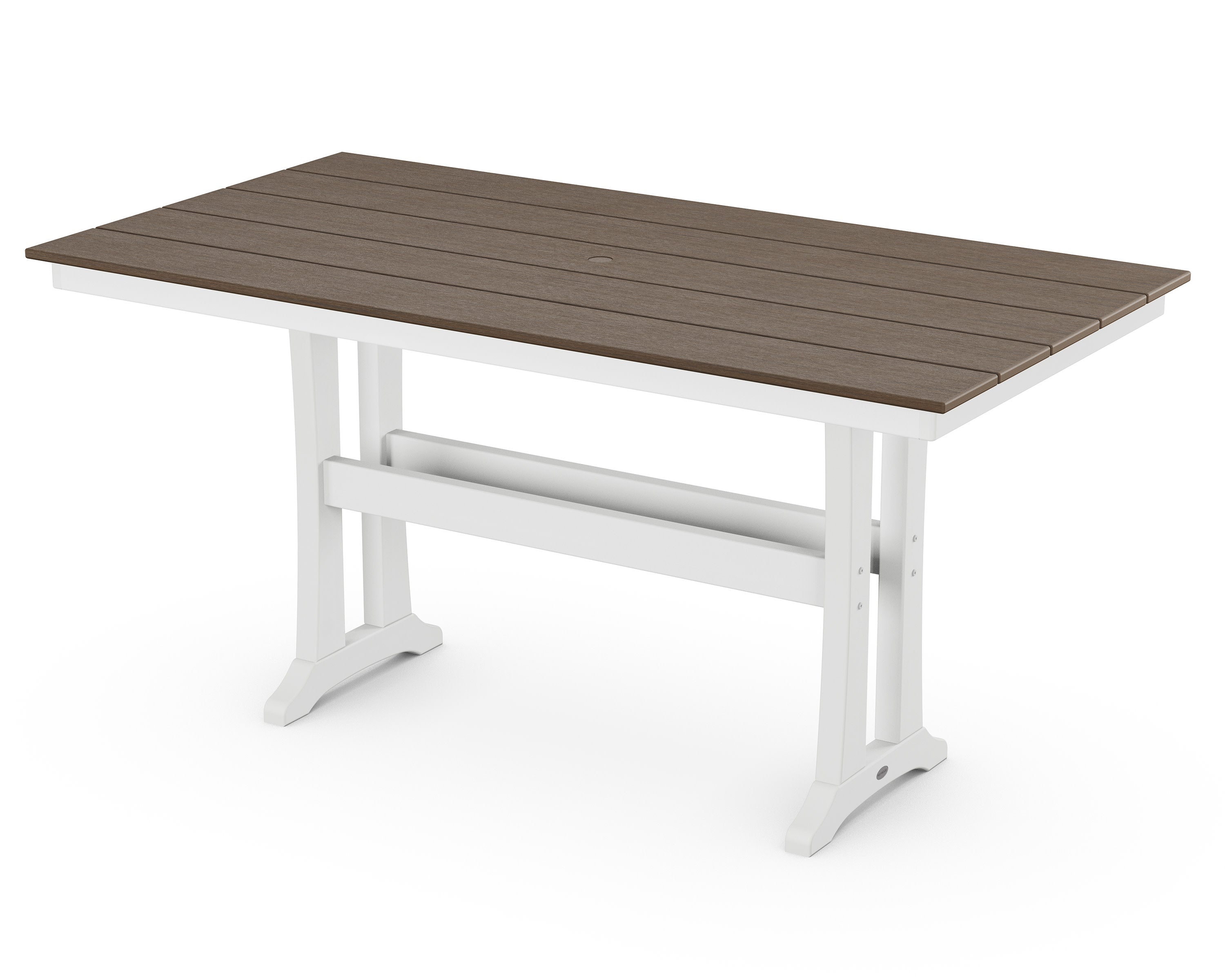 Farmhouse Trestle 37" x 72" Counter Table in White / Kona