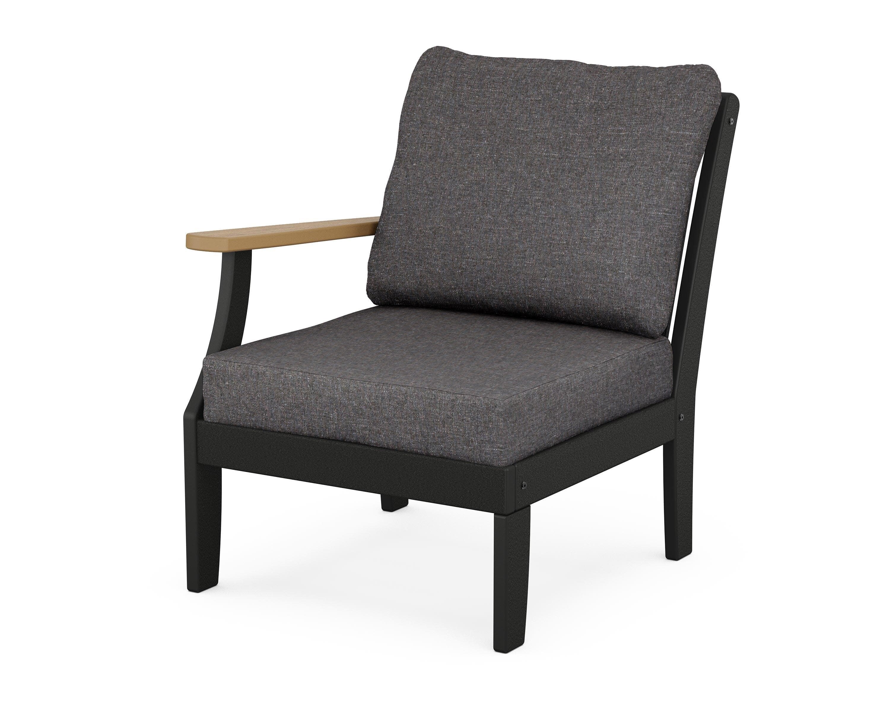 Braxton Modular Left Arm Chair in Black / Natural / Ash Charcoal