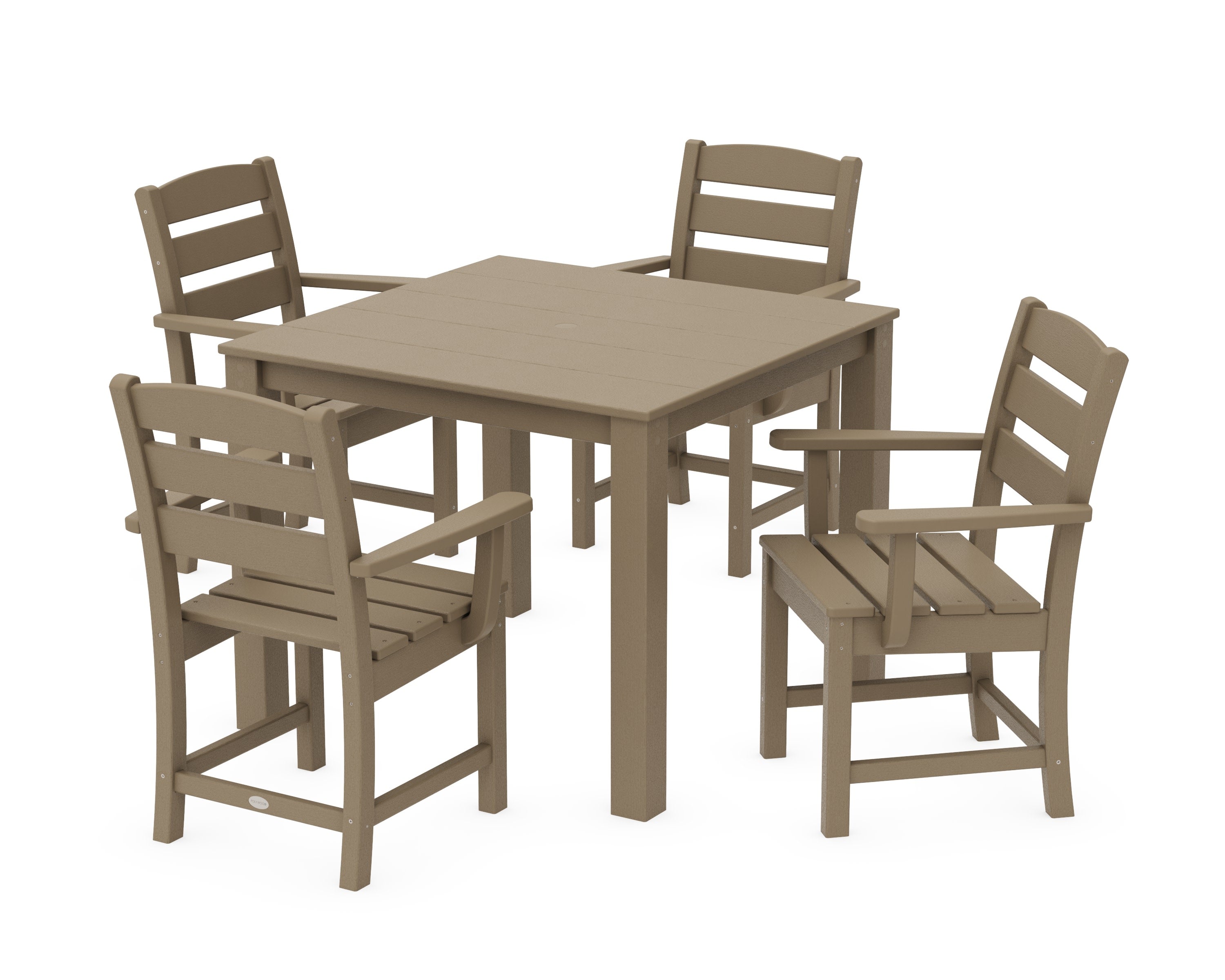 Lakeside 5-Piece Parsons Dining Set in Vintage Sahara