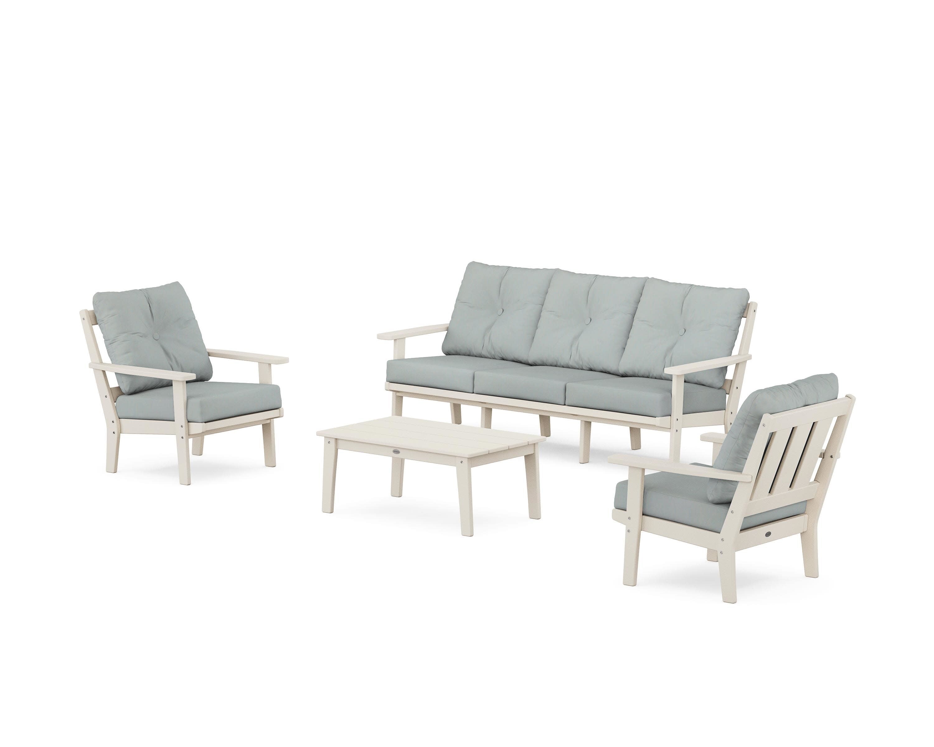 Oxford 4-Piece Deep Seating Set with Sofa in Sand / Spa