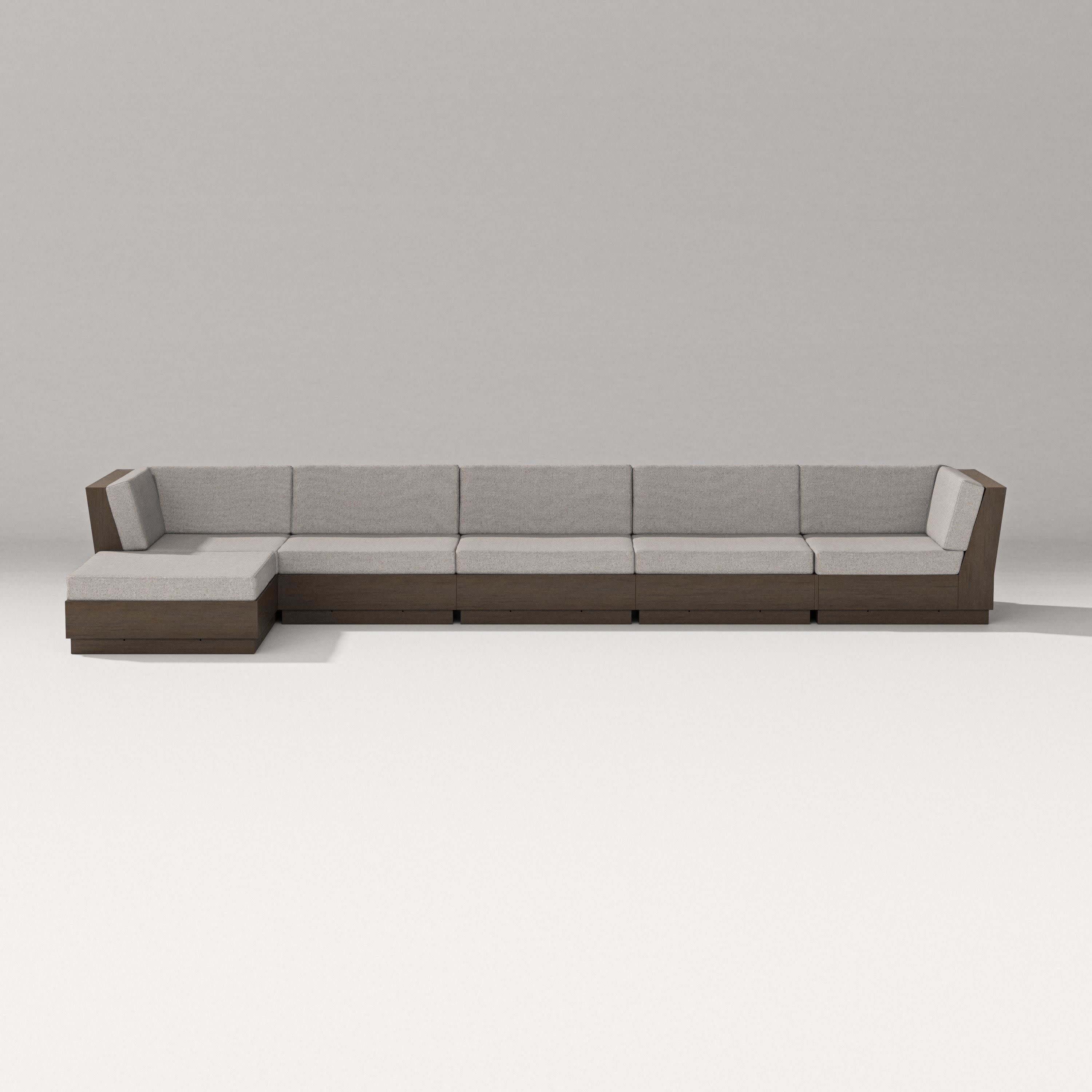 Elevate 6-Piece Chaise Sectional in Kona / Weathered Tweed