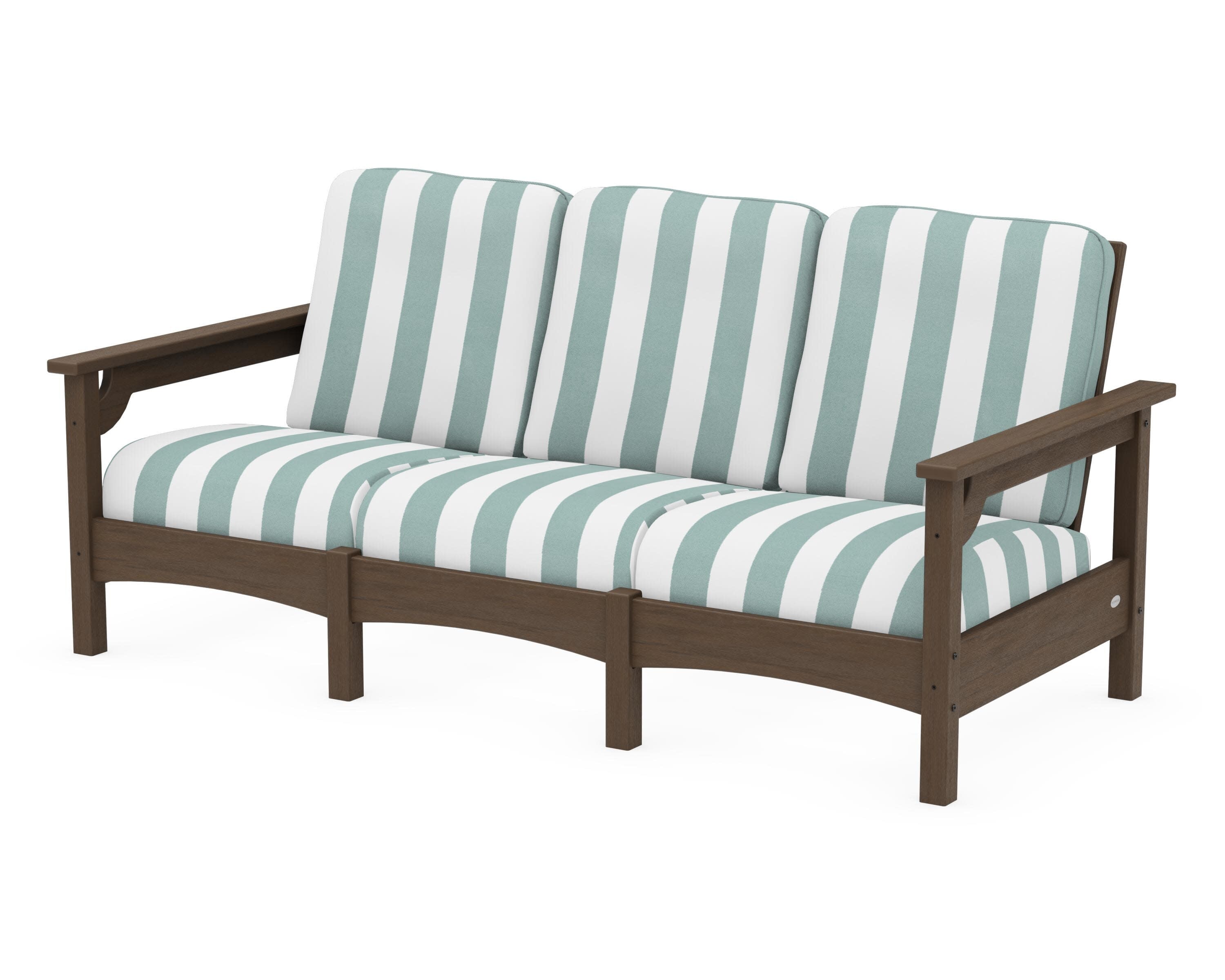Club Sofa in Kona / Cabana Stripe Glacier Spa