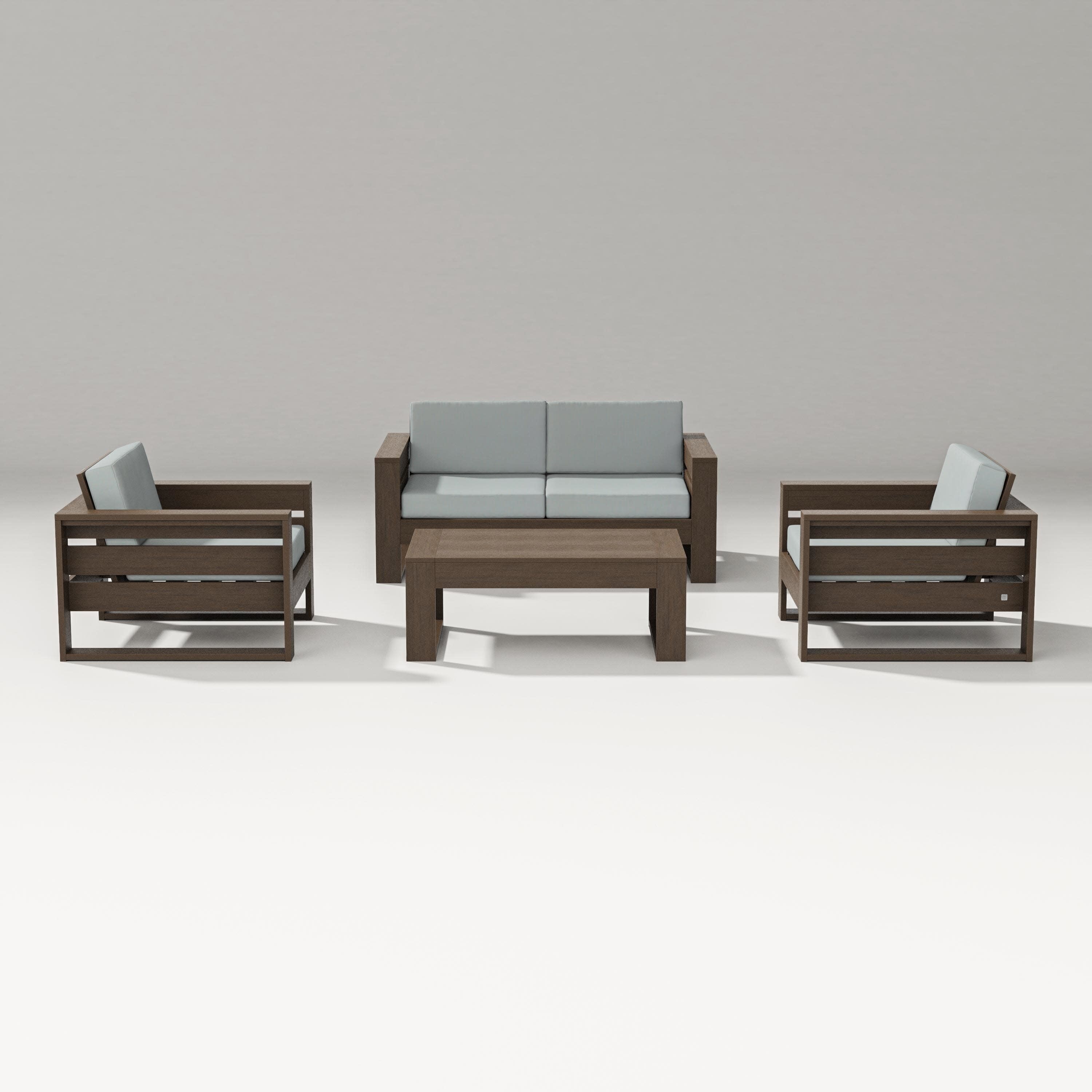 Latitude 4-Piece Lounge Loveseat Set in Kona / Spa
