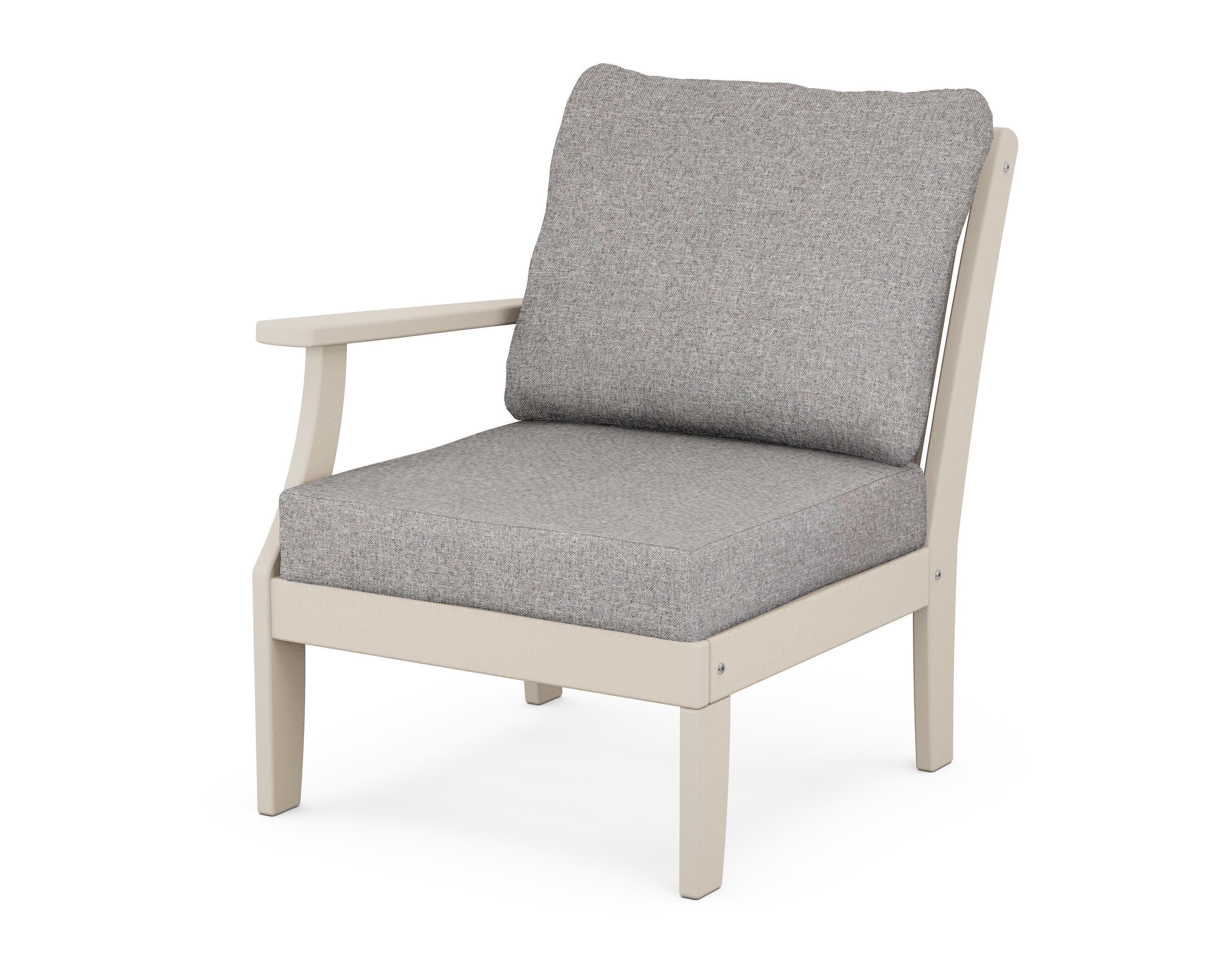 Braxton Modular Left Arm Chair in Sand / Grey Mist
