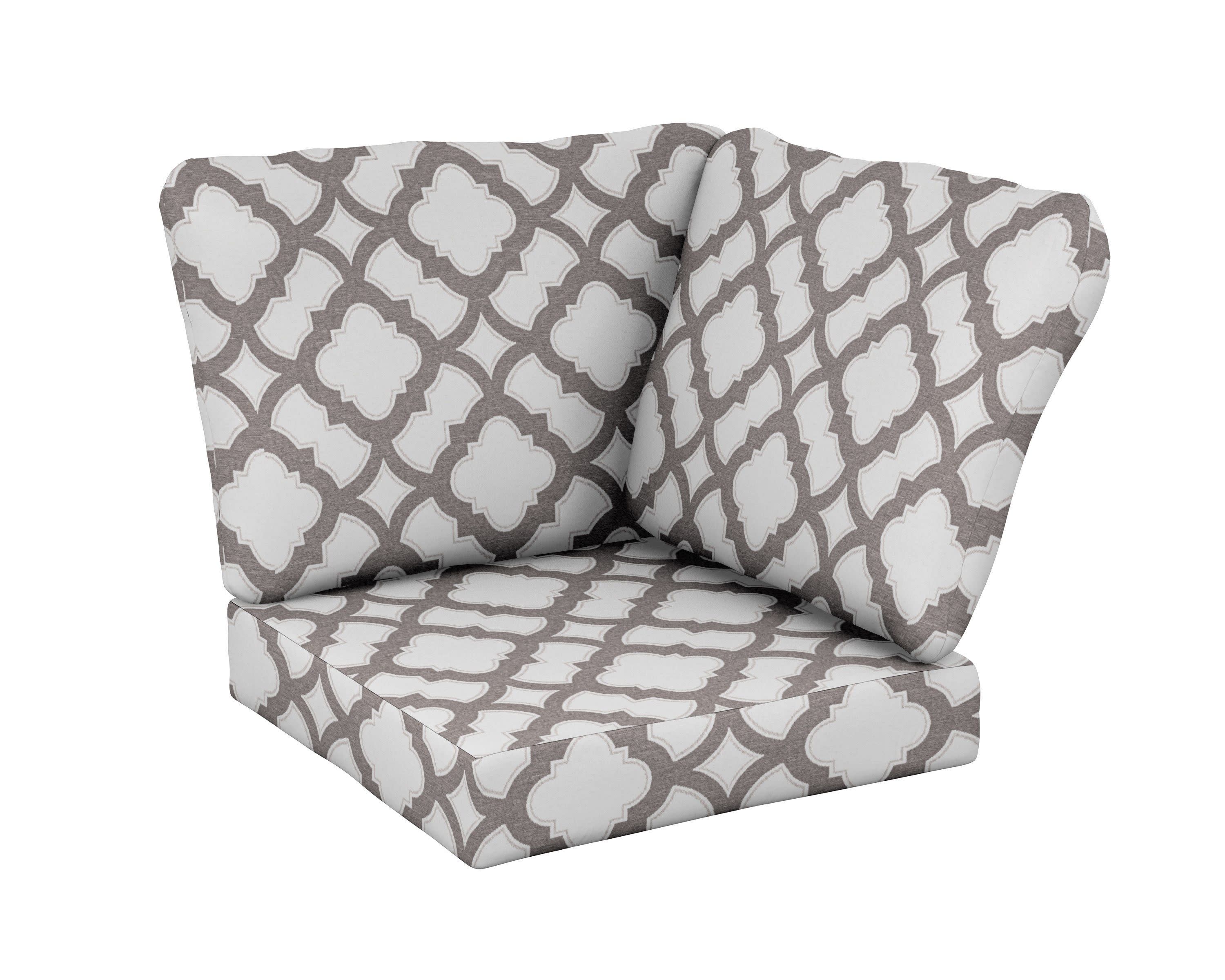 Baffle Modular Corner Cushion in Trellis Grey Mist