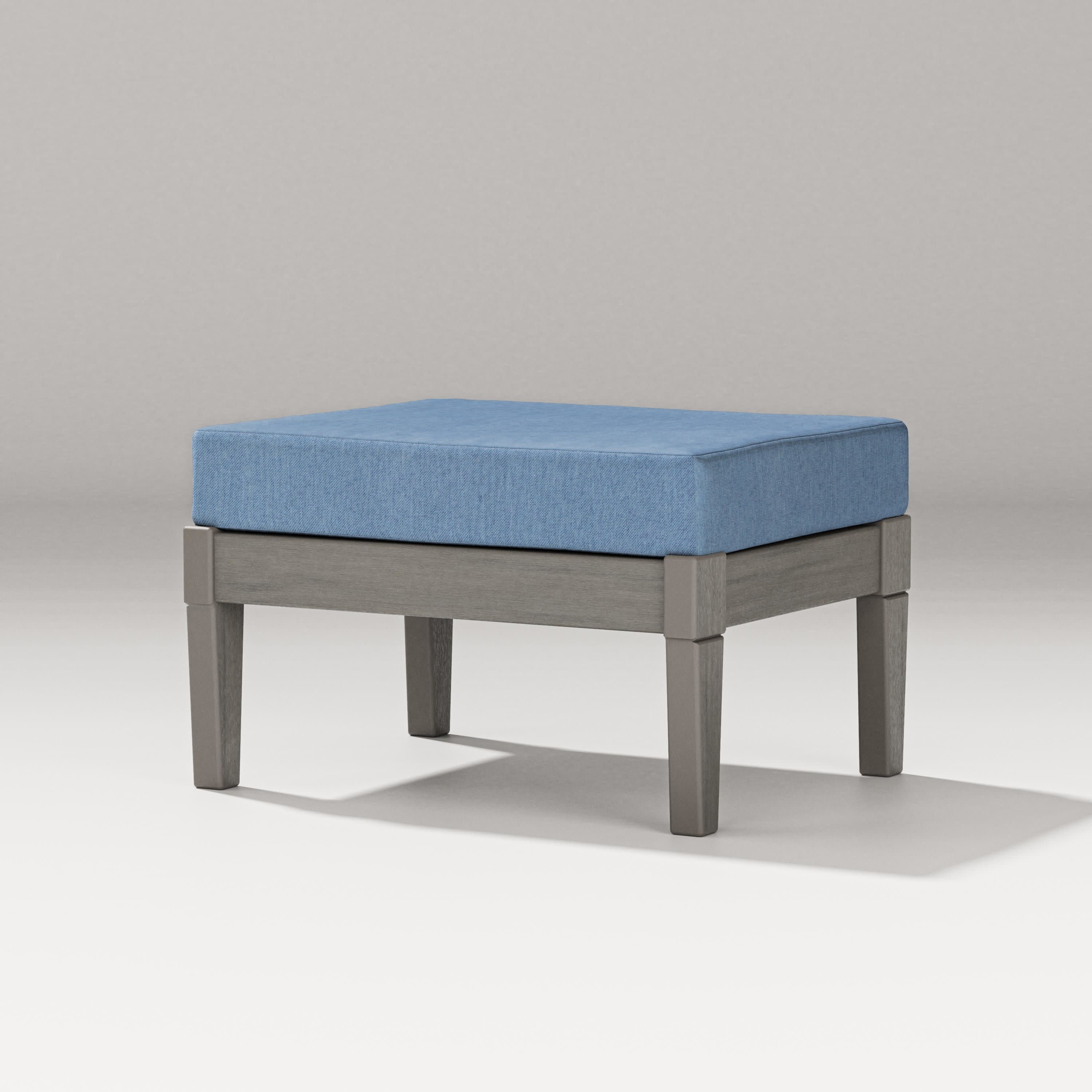 Estate Lounge Ottoman in Driftwood / Sky Blue