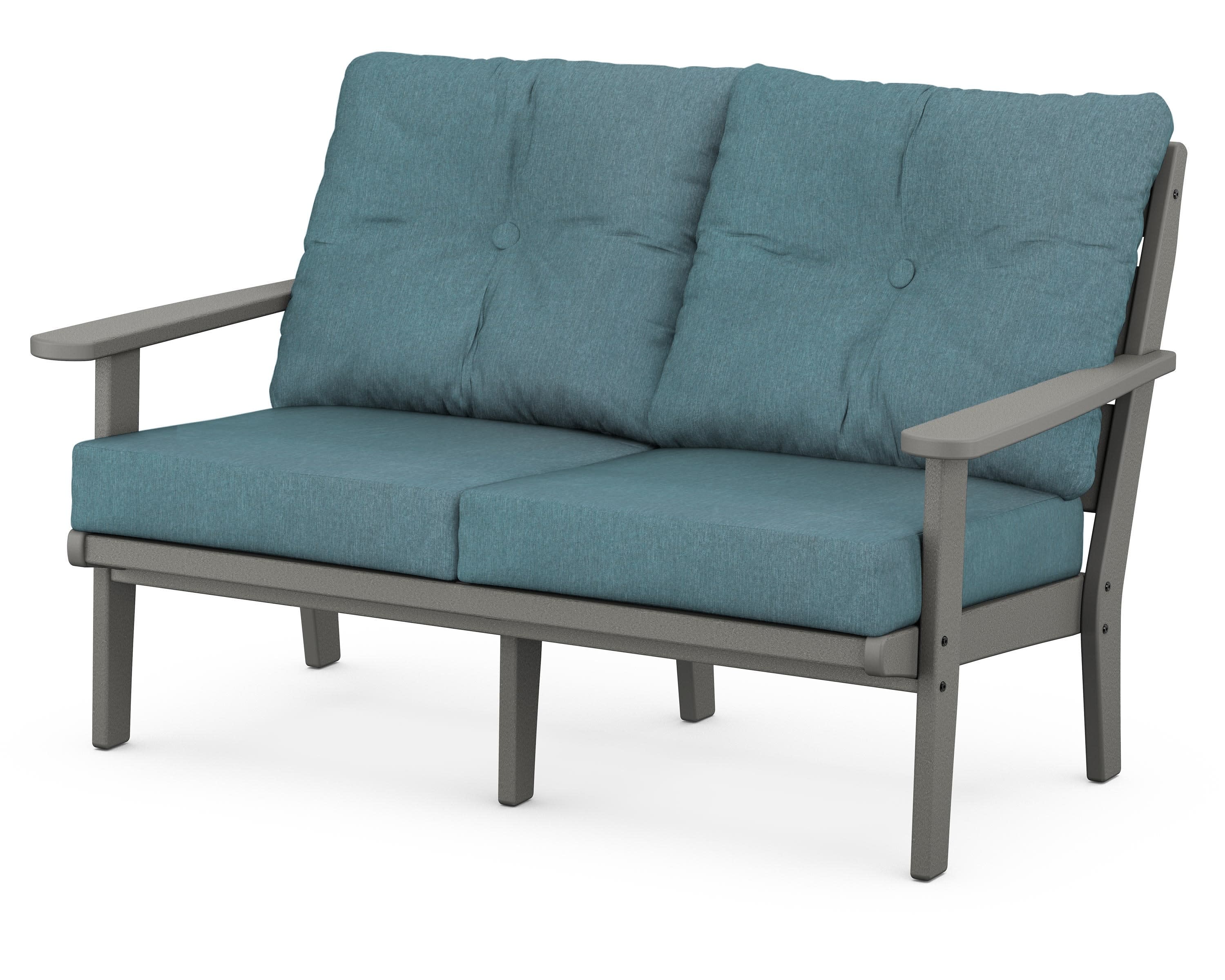 Lakeside Deep Seating Loveseat in Slate Grey / Ocean Teal