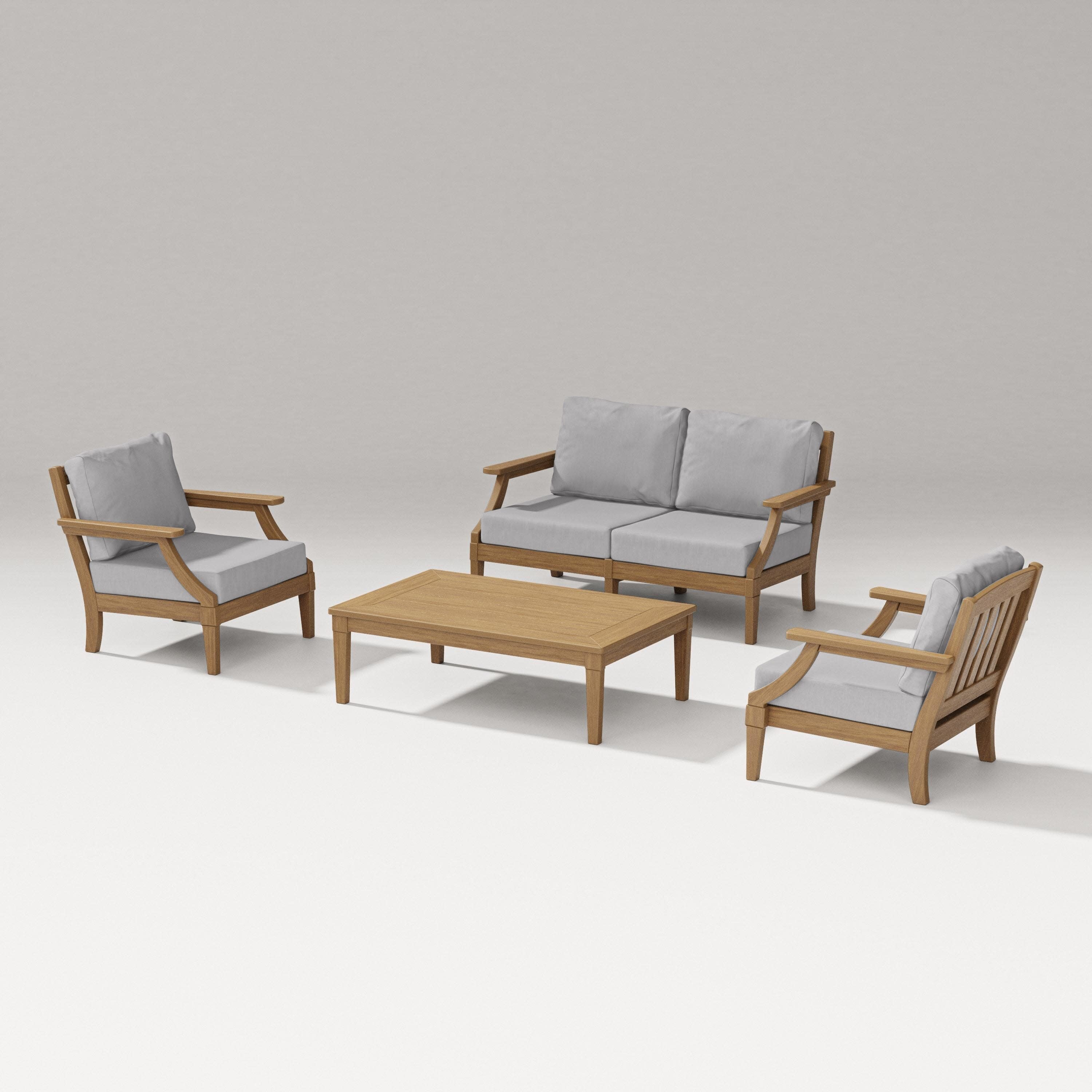 Estate Lounge 4-Piece Loveseat Set in Natural / Granite