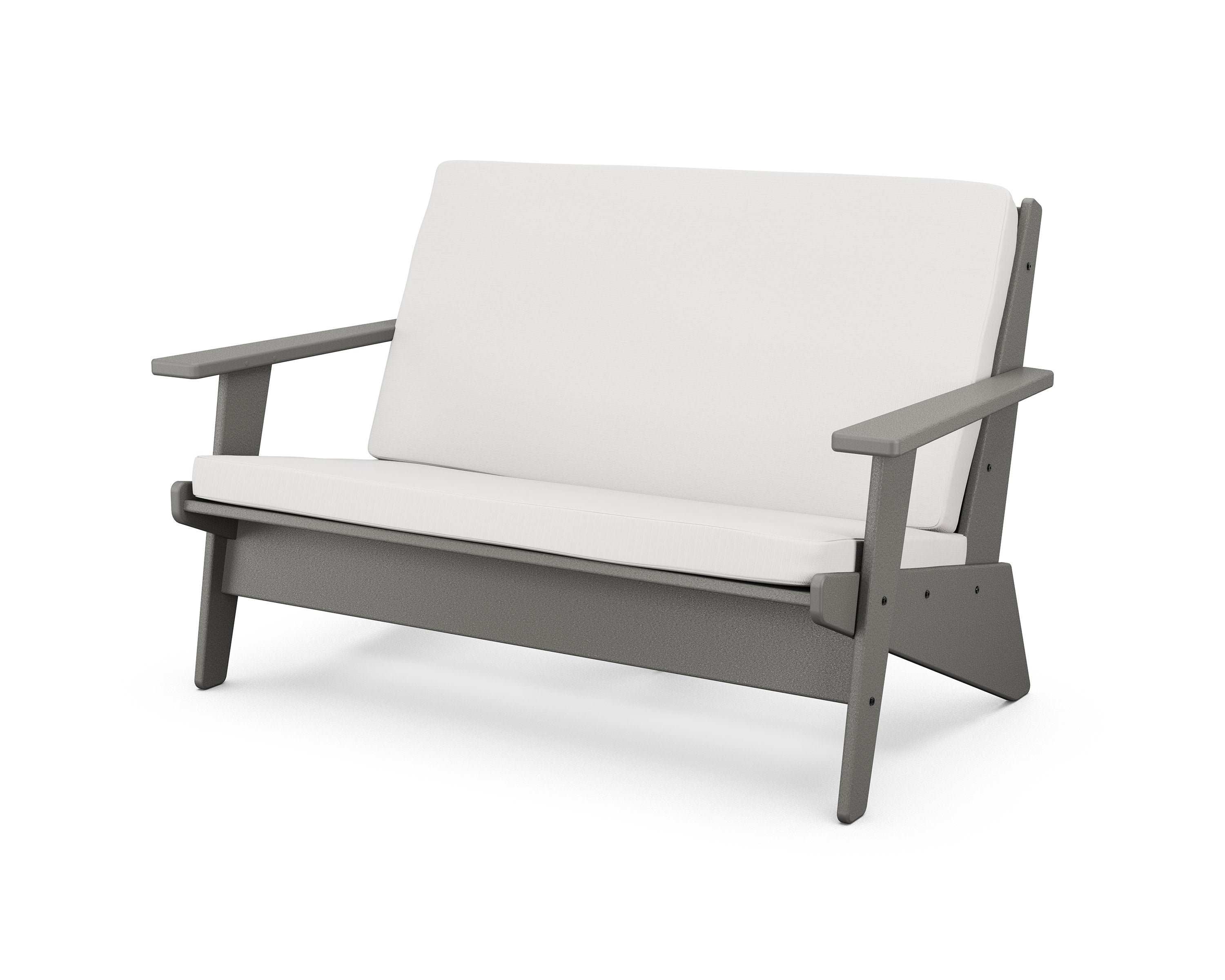 Riviera Modern Lounge Loveseat in Slate Grey / Natural Linen
