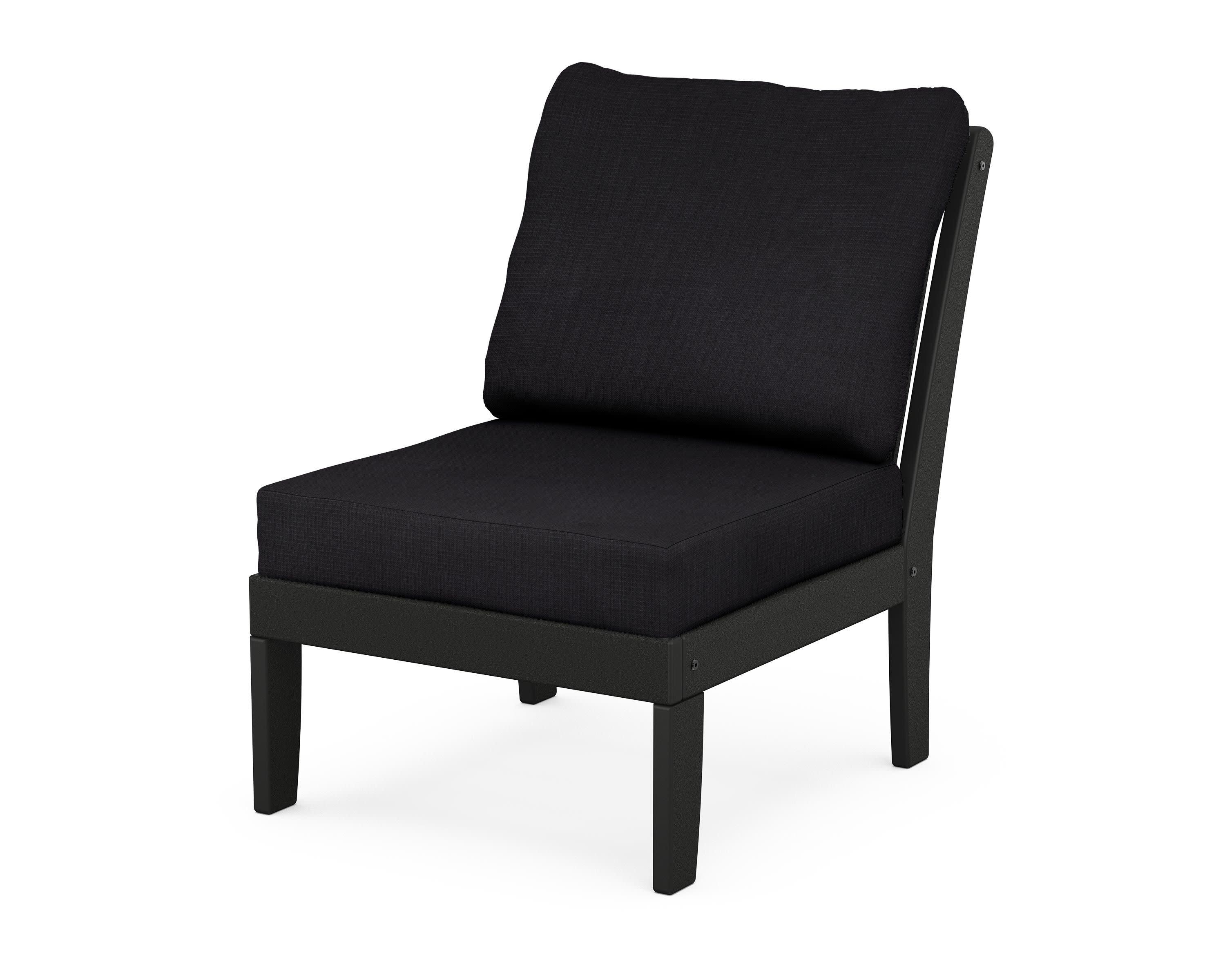 Braxton Modular Armless Chair in Black / Midnight Linen