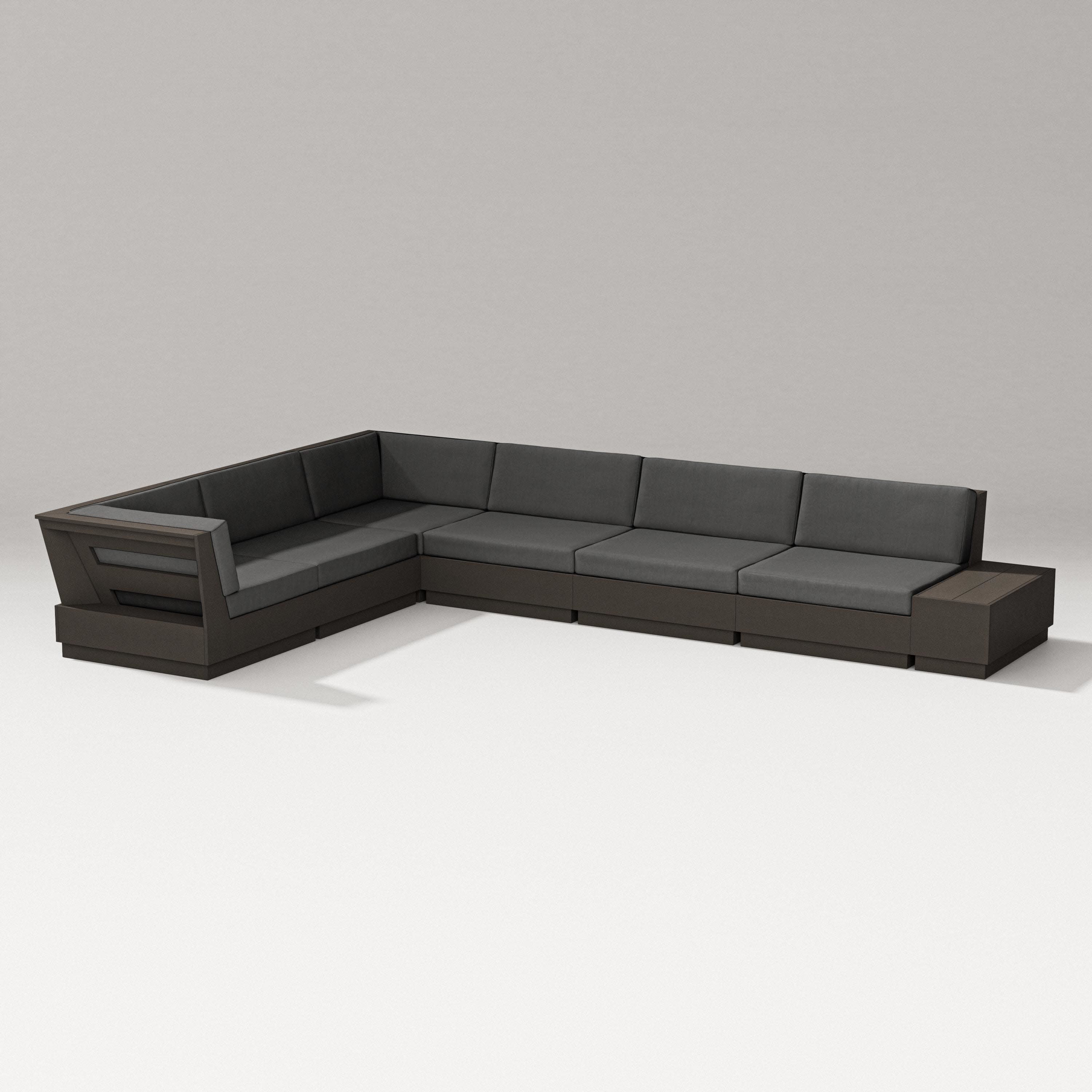 Elevate 7-Piece Corner Sectional in Vintage Coffee / Spectrum Carbon