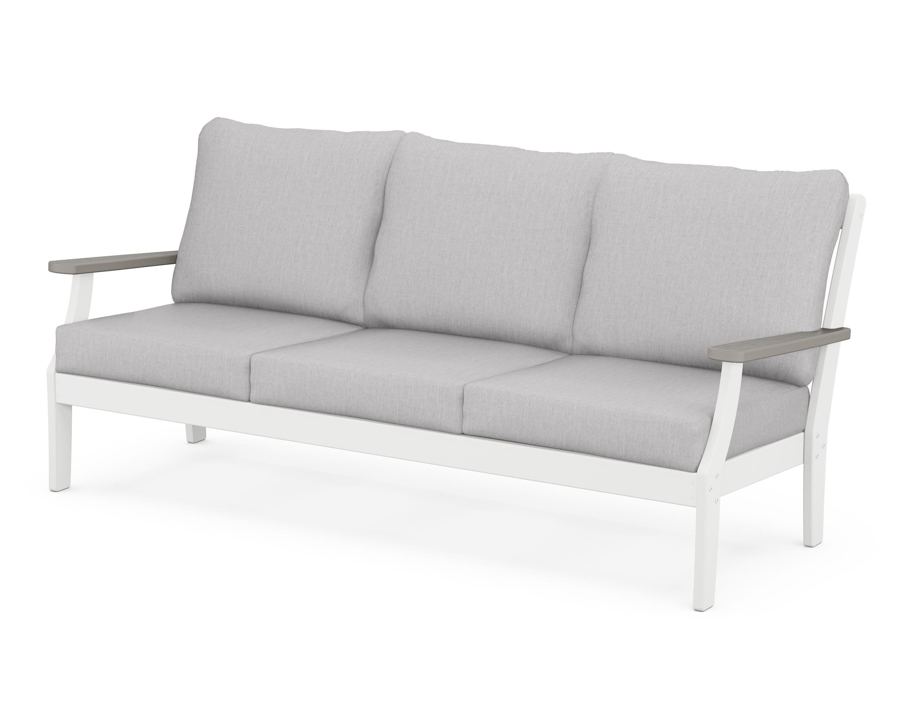 Braxton Deep Seating Sofa in White / Driftwood / Granite