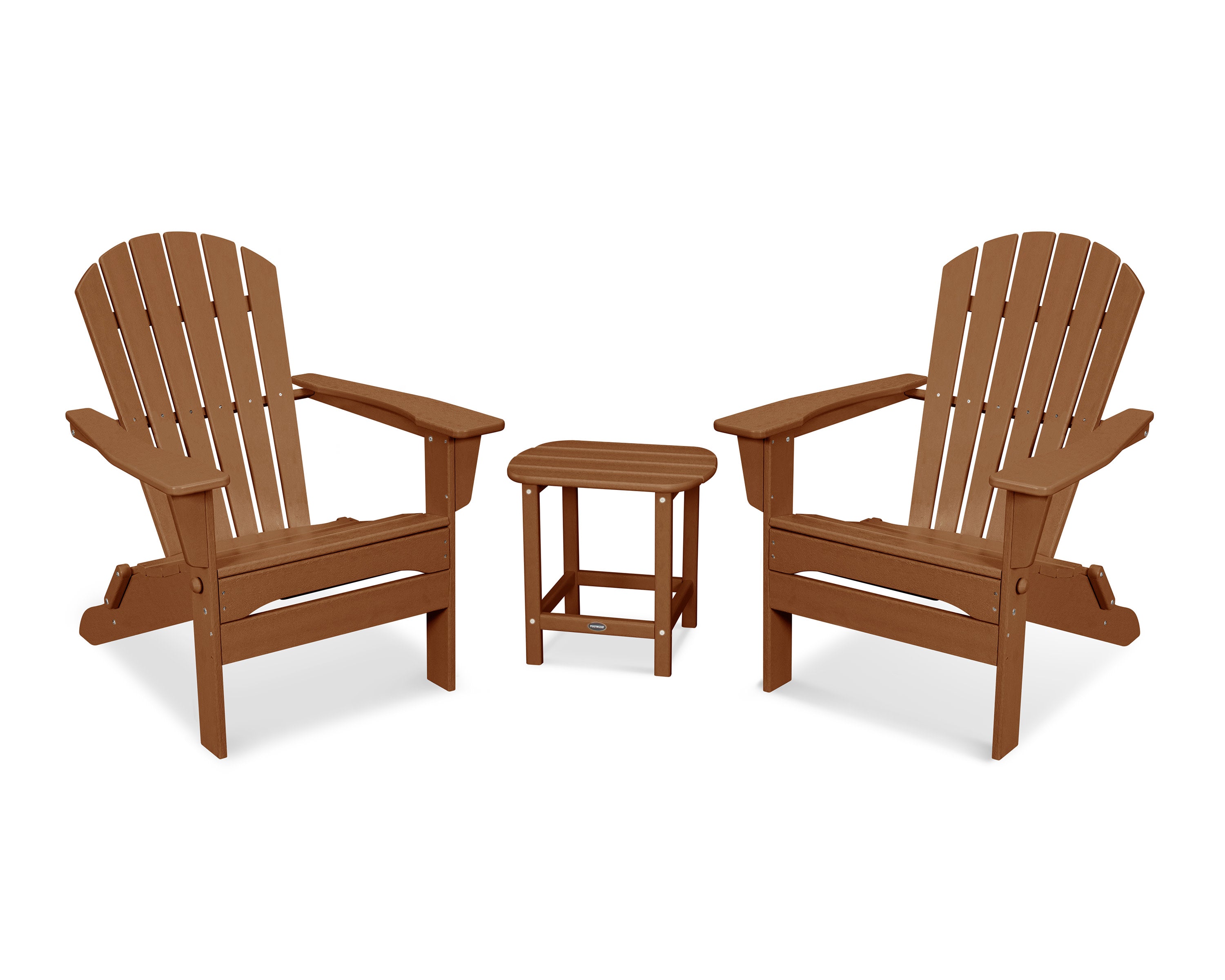 South Beach 3-Piece Folding Adirondack Set in Teak
