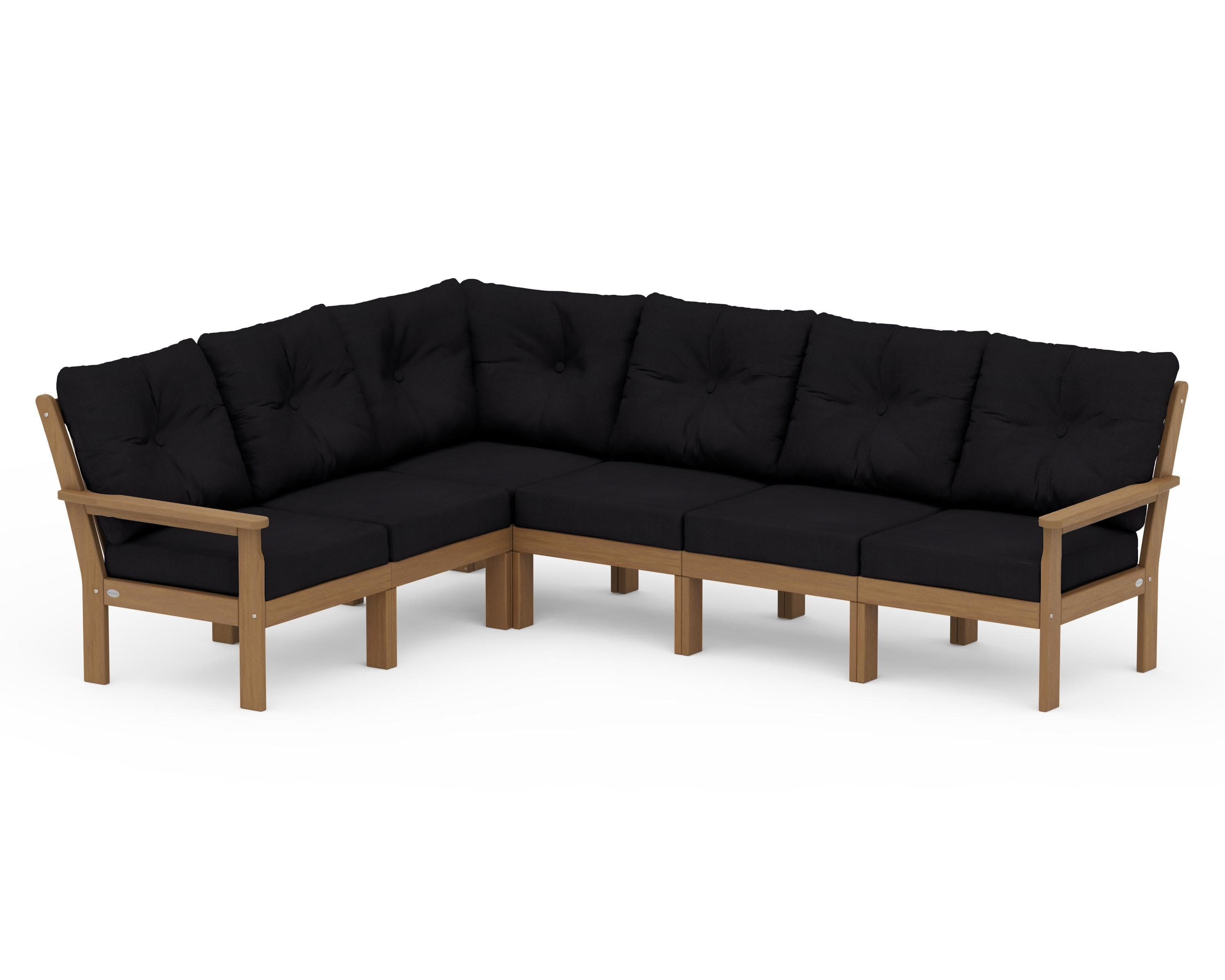 Vineyard 6-Piece Sectional in Natural / Midnight Linen
