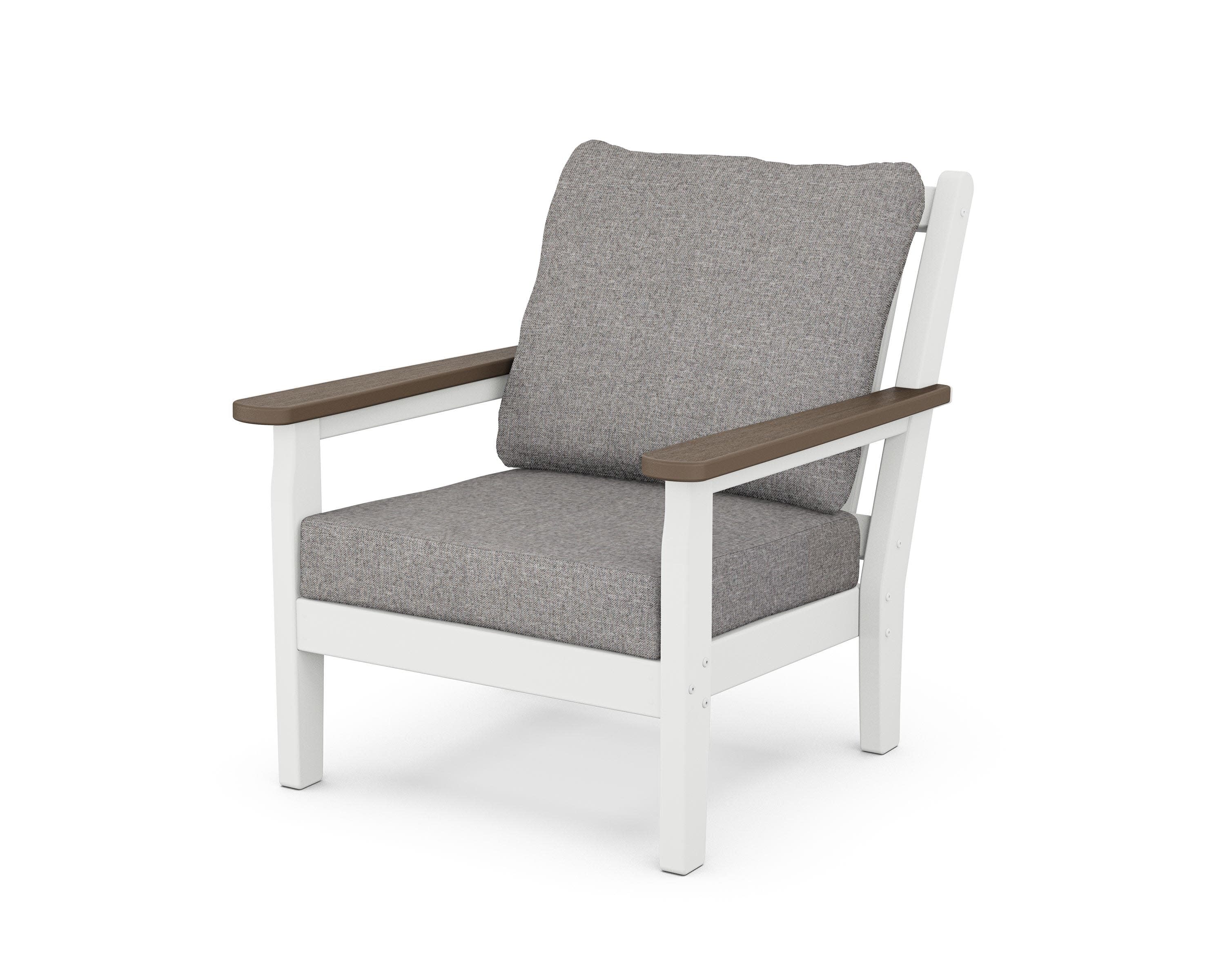 Chippendale Deep Seating Chair in White / Kona / Grey Mist