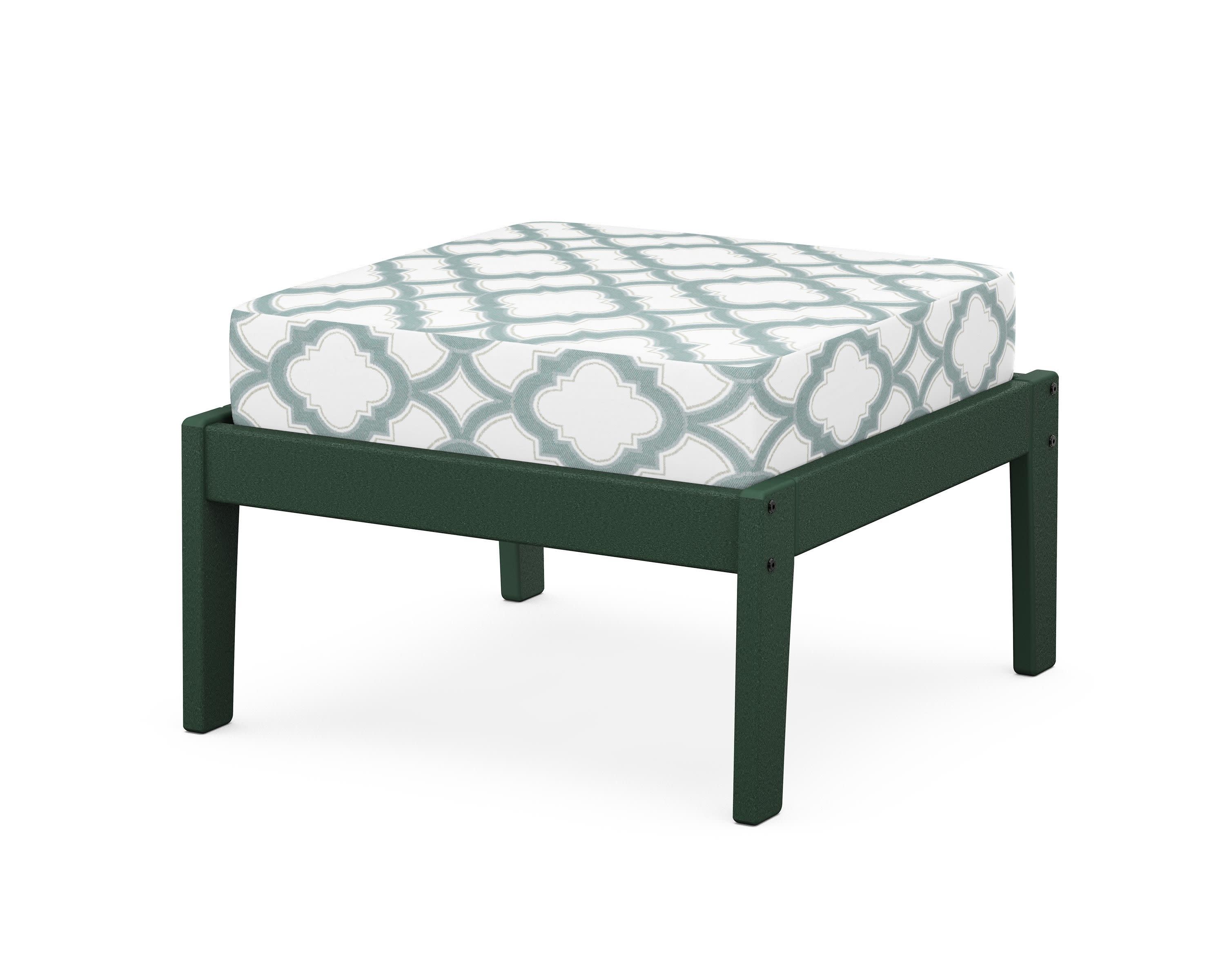 Deep Seating Ottoman in Green / Trellis Glacier Spa