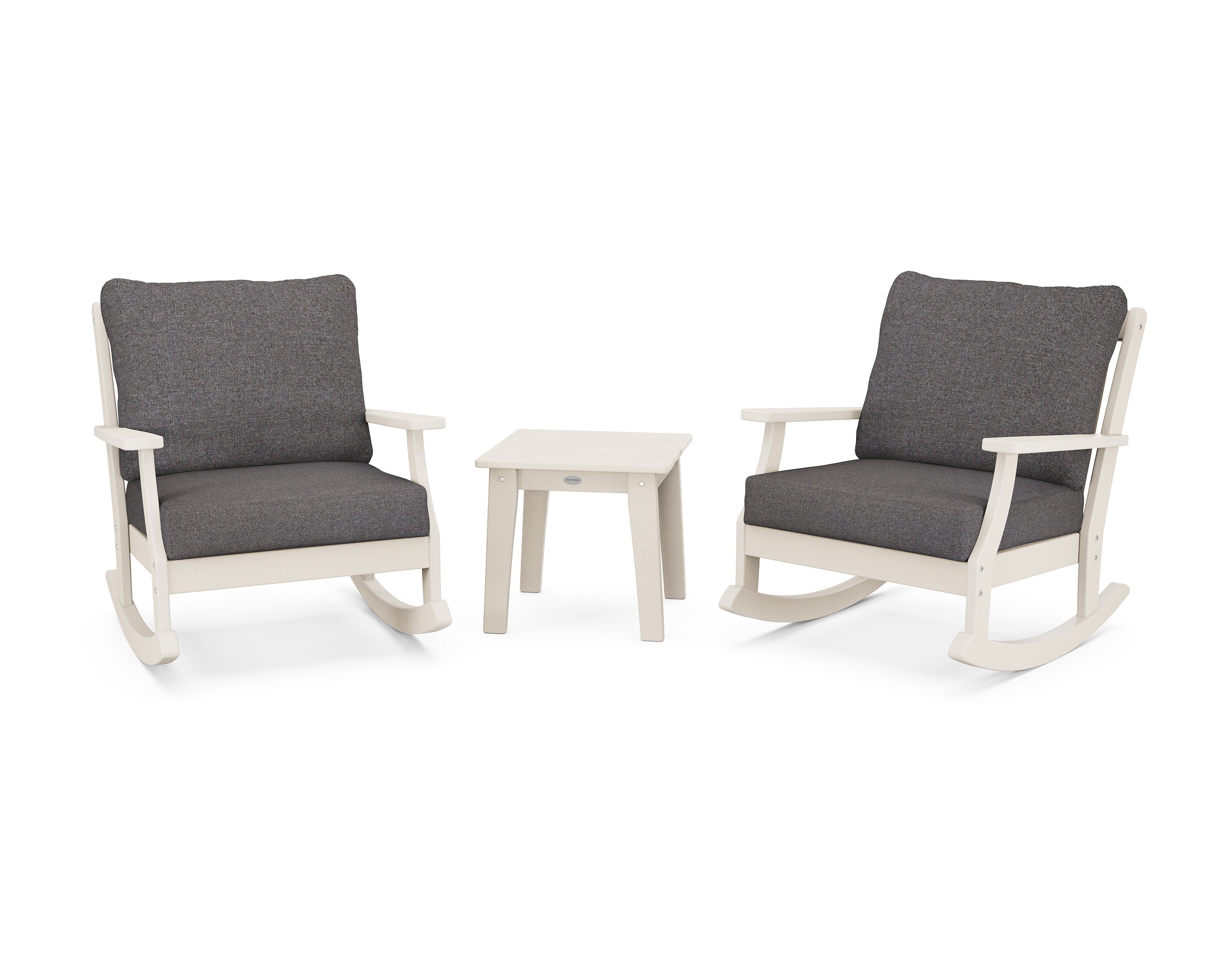 Braxton 3-Piece Deep Seating Rocker Set in Sand / Ash Charcoal