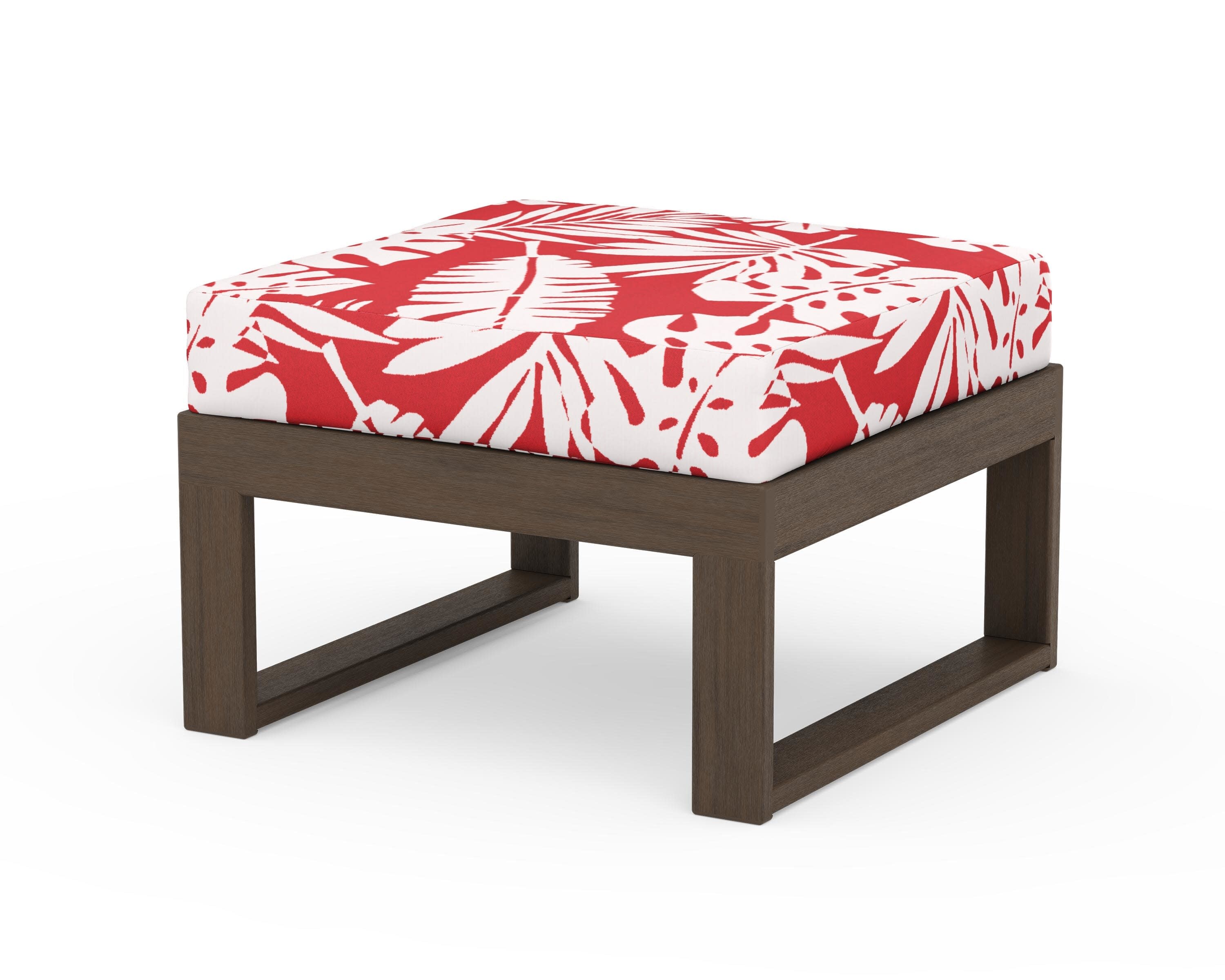 Modular Ottoman - Modern in Kona / Leaf Crimson