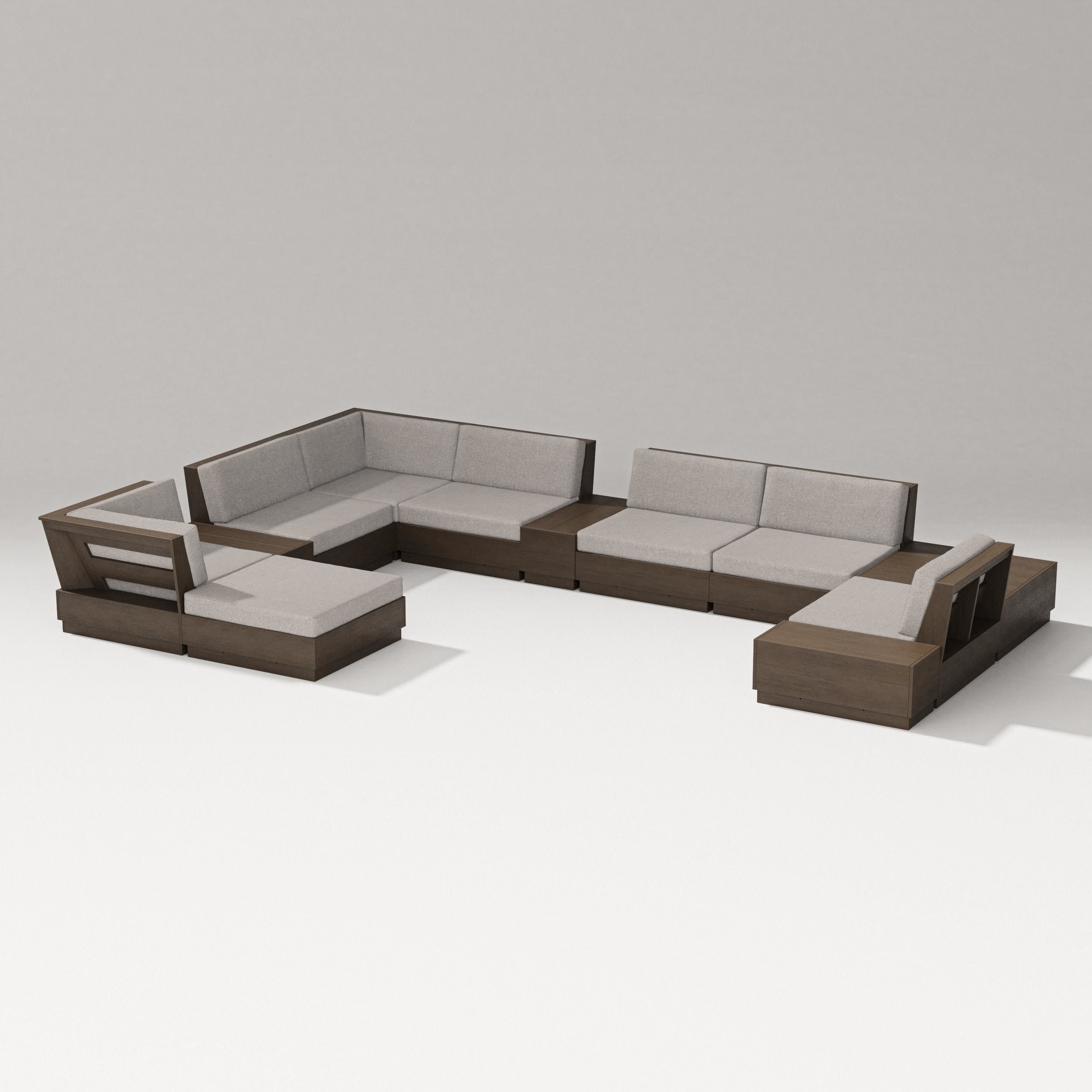 Elevate 12-Piece Conversation Sectional Set in Kona / Weathered Tweed