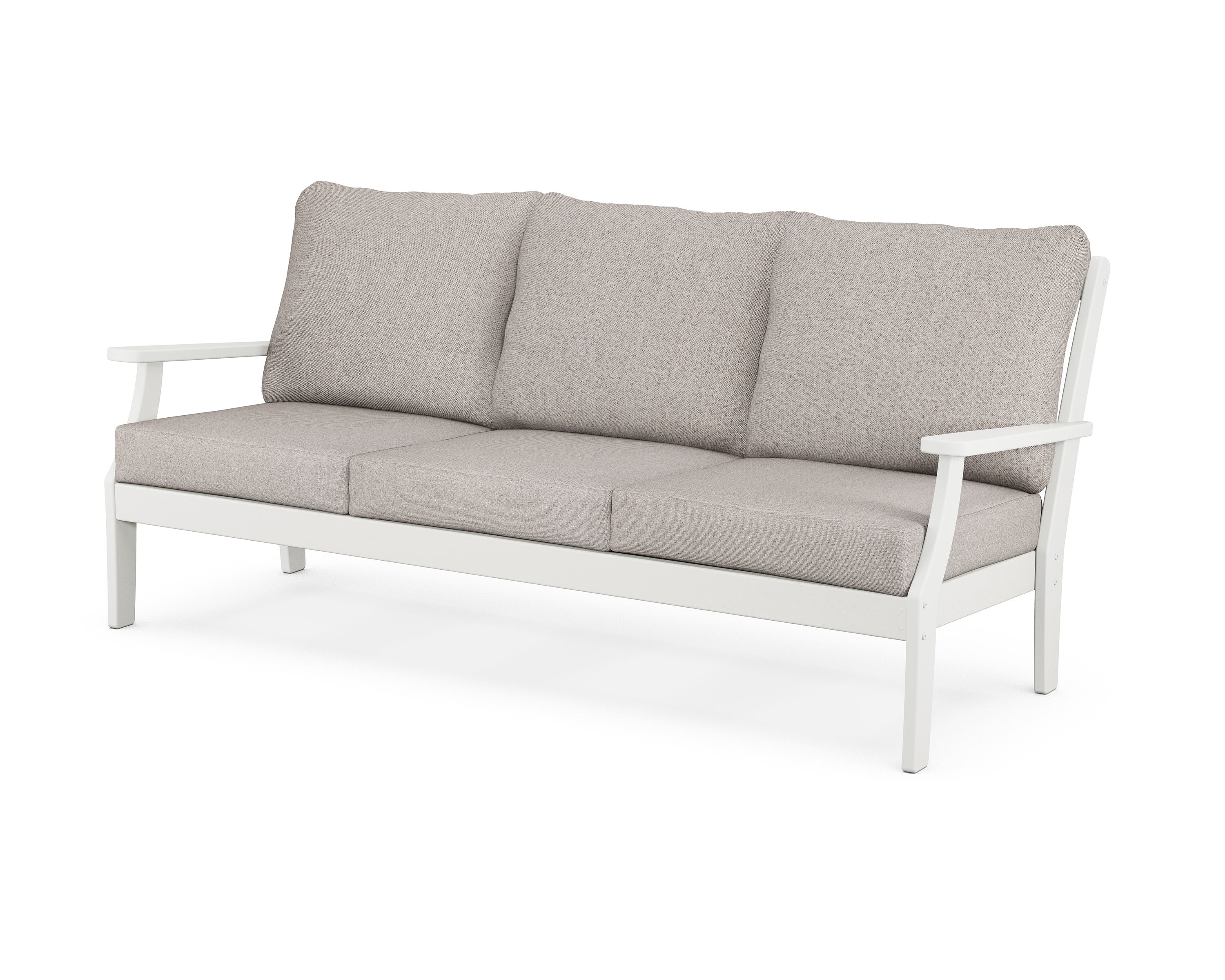 Braxton Deep Seating Sofa in Vintage White / Weathered Tweed