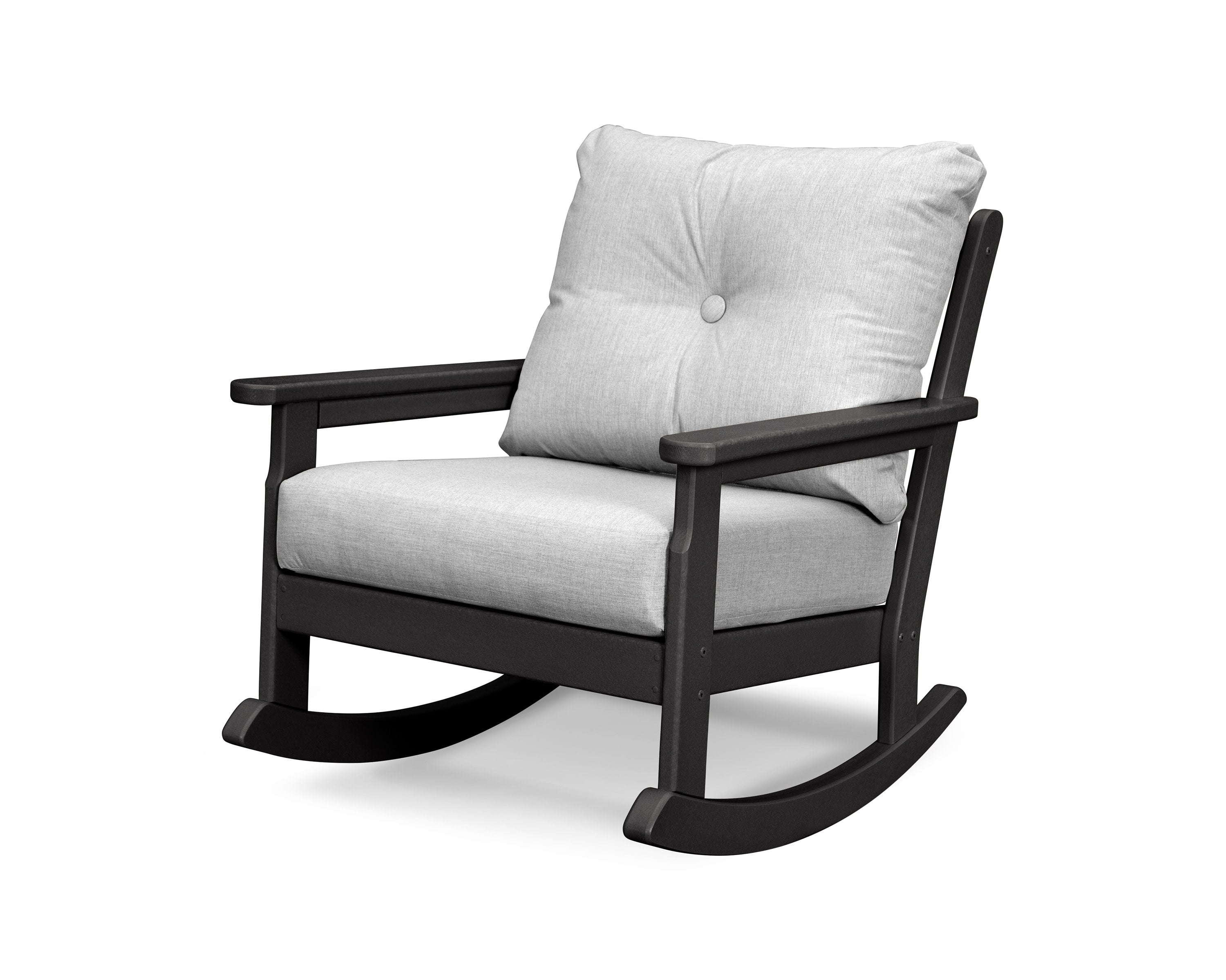 Vineyard Deep Seating Rocking Chair in Black / Granite