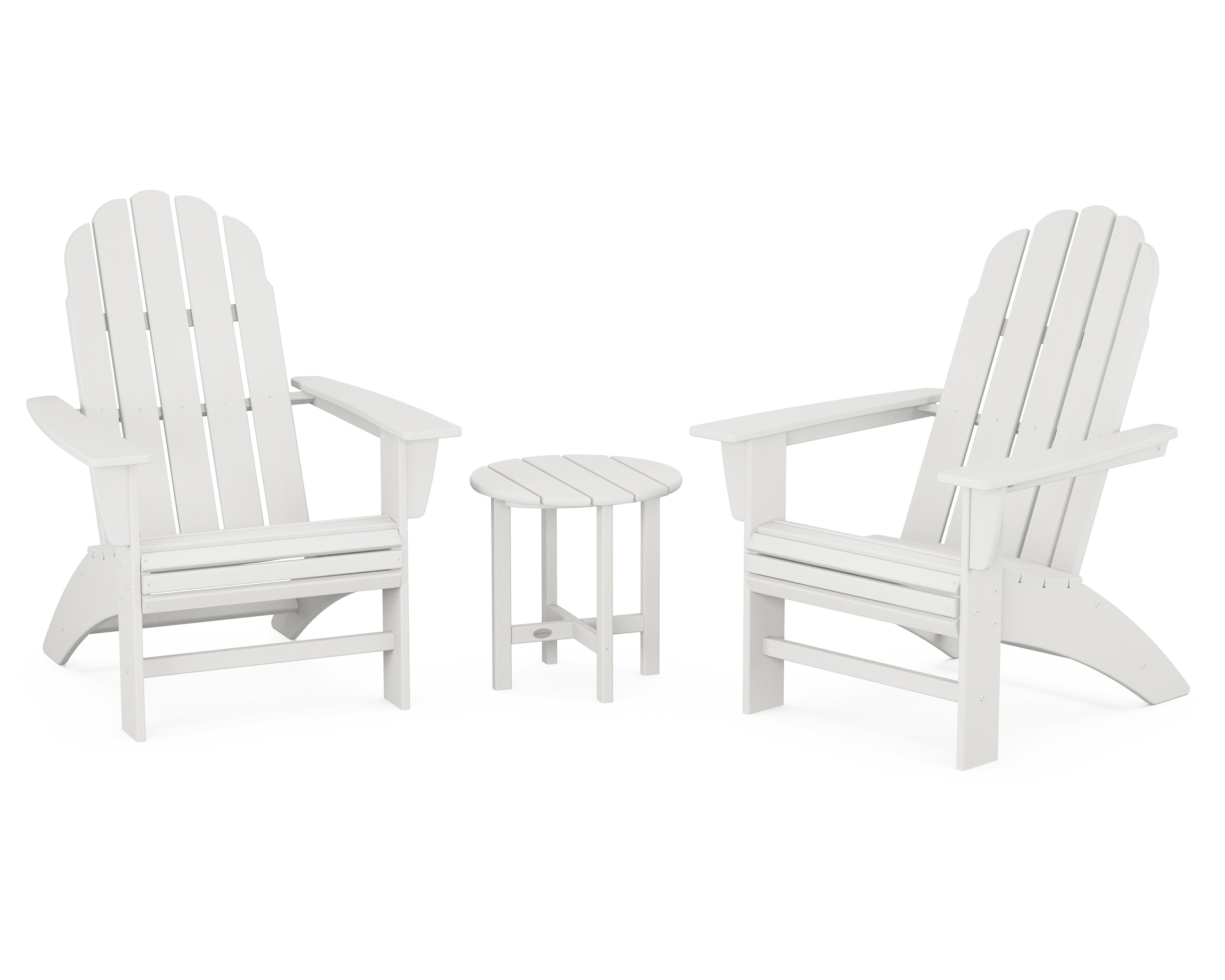 Vineyard 3-Piece Curveback Adirondack Set in Vintage White