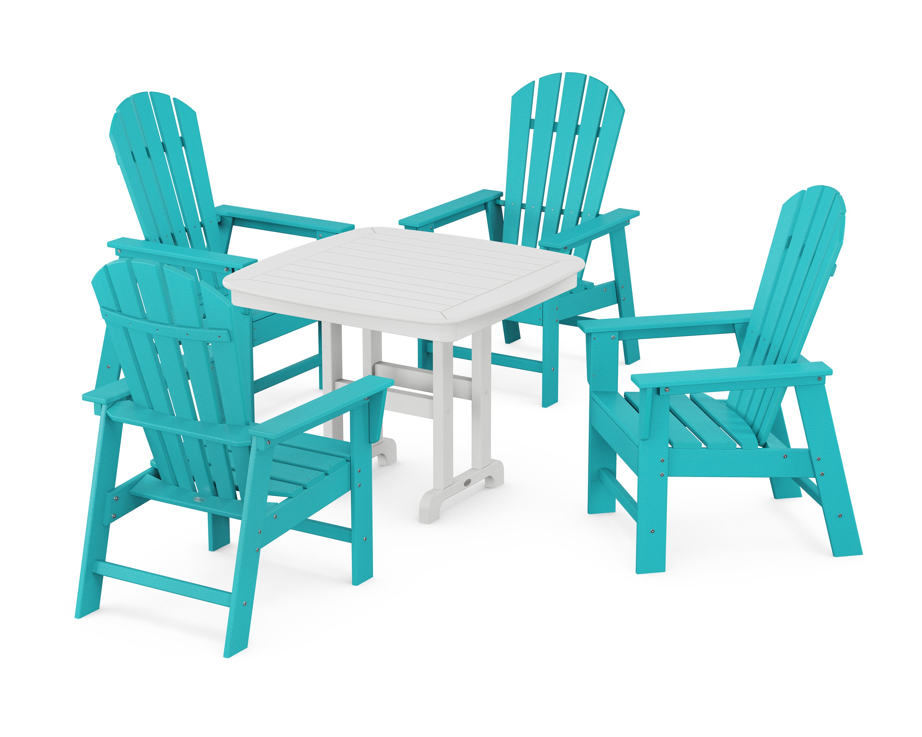 South Beach 5-Piece Dining Set in Aruba / White