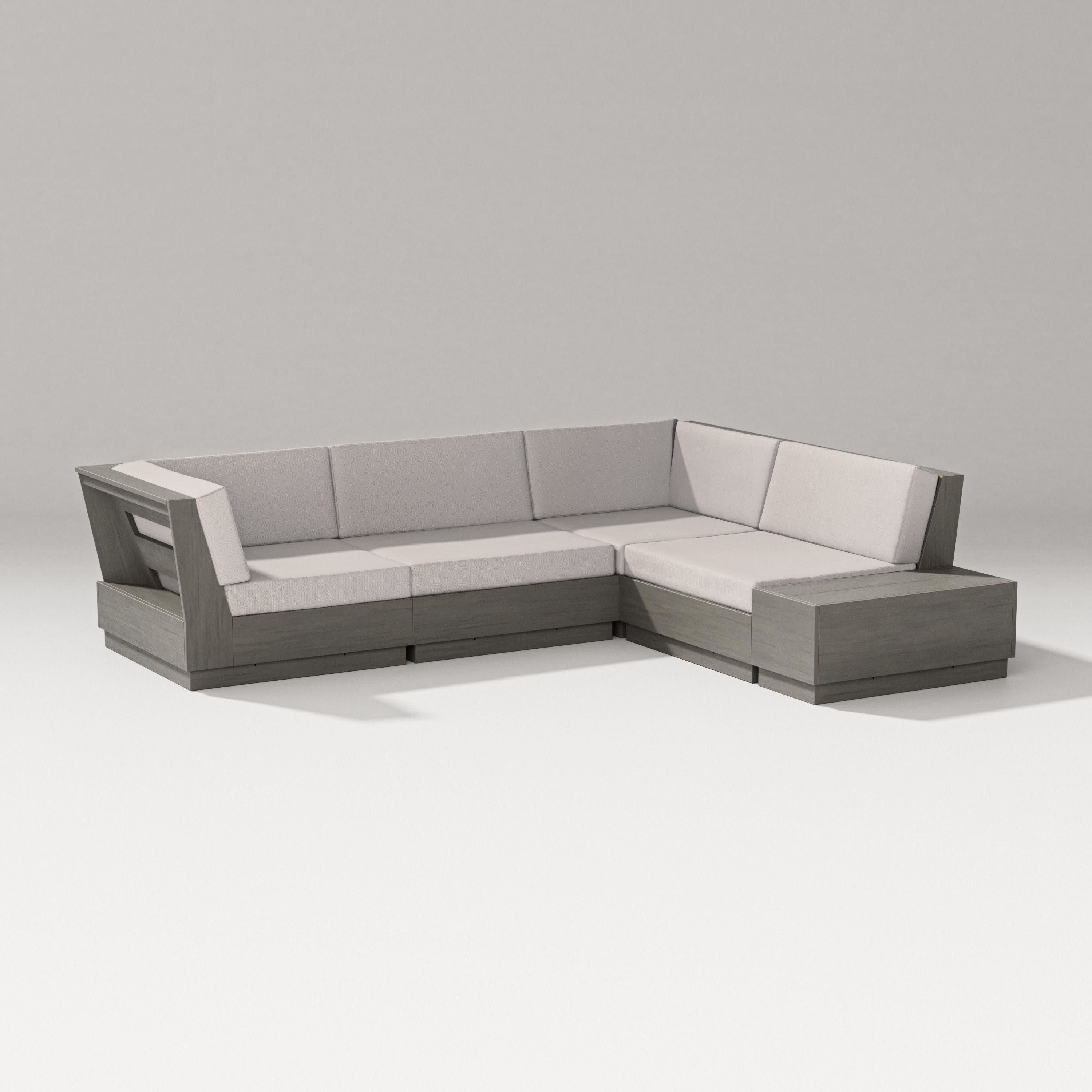 Elevate Corner Sectional in Driftwood / Dune Burlap