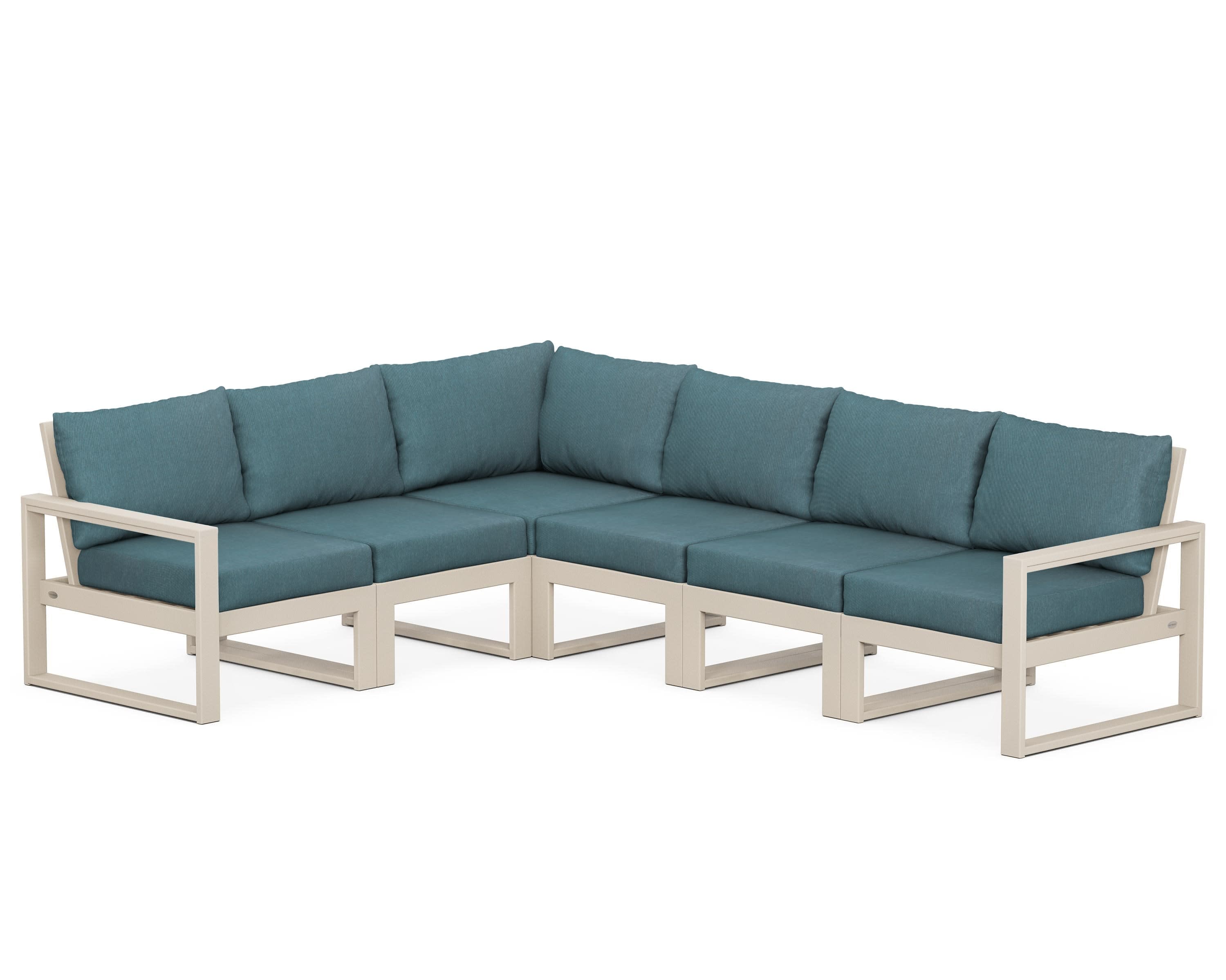 EDGE 6-Piece Modular Deep Seating Set in Sand / Ocean Teal