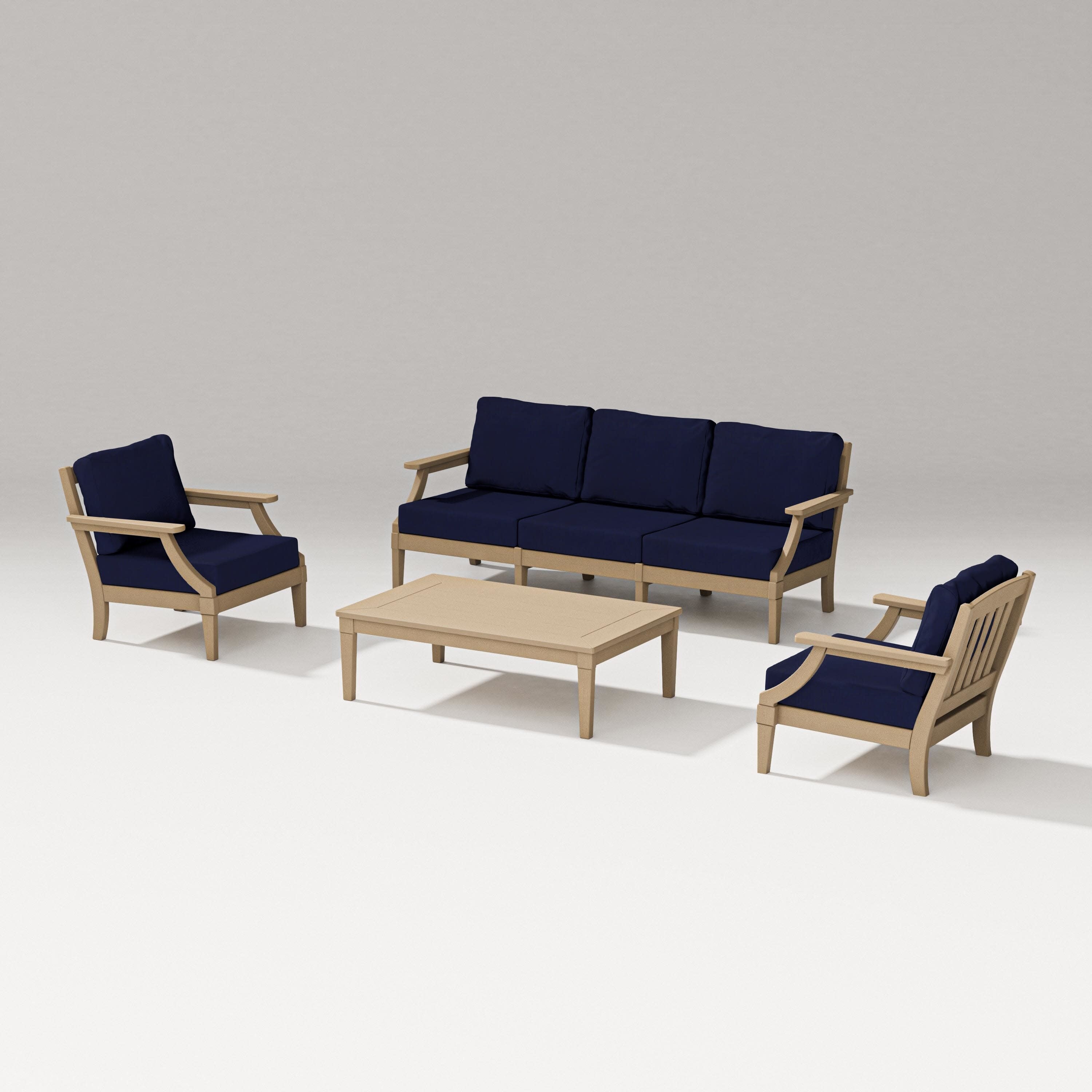 Estate 4-Piece Lounge Sofa Set in Vintage Sahara / Navy