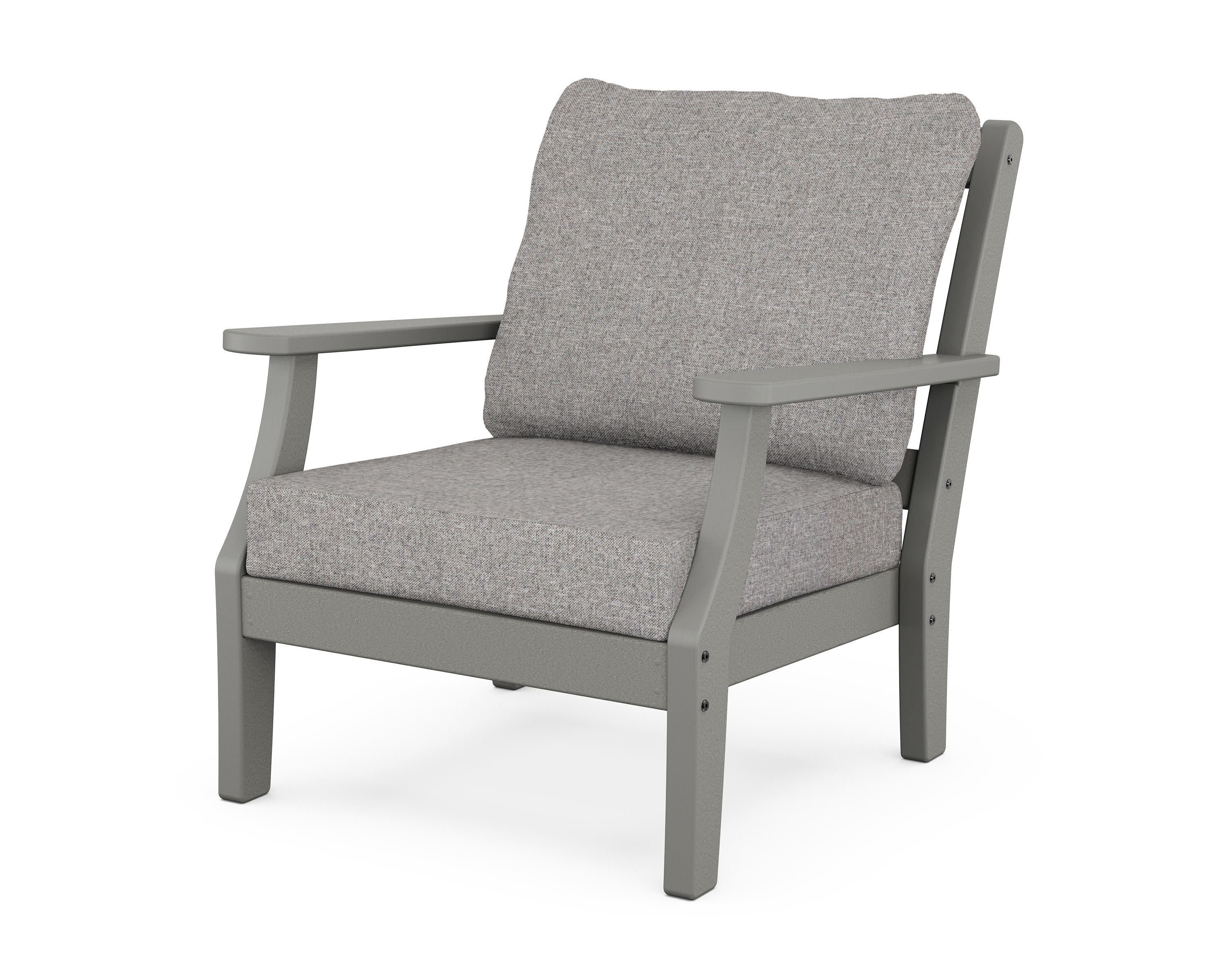 Chinoiserie Deep Seating Chair in Slate Grey / Grey Mist