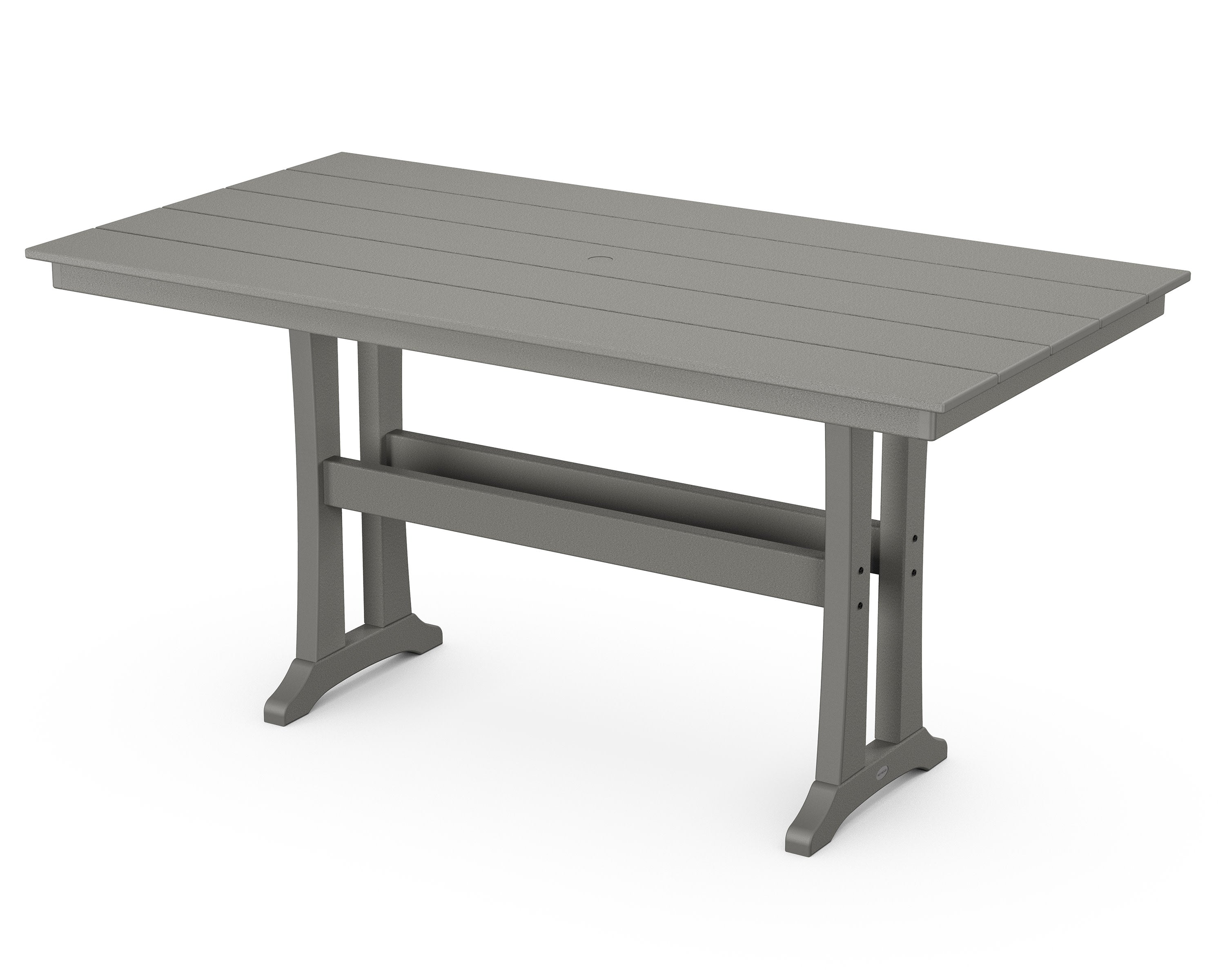 Farmhouse Trestle 37" x 72" Counter Table in Slate Grey