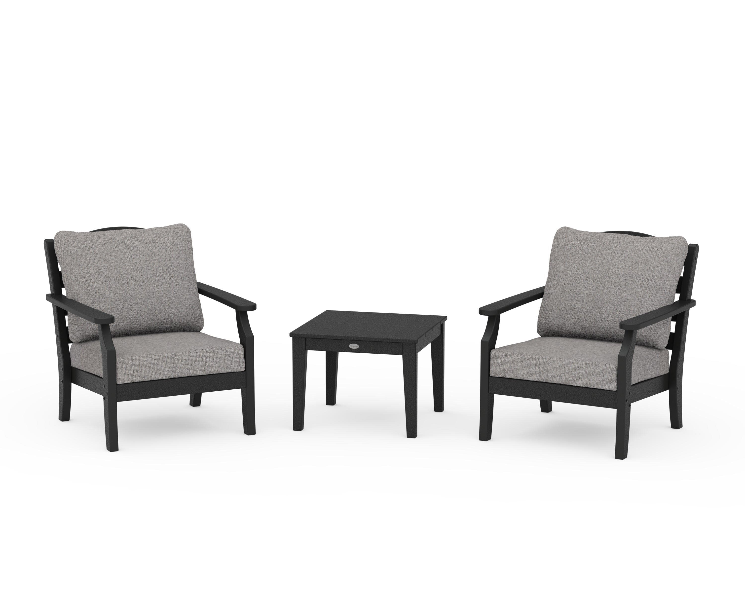 Savannah 3-Piece Deep Seating Set in Black / Grey Mist