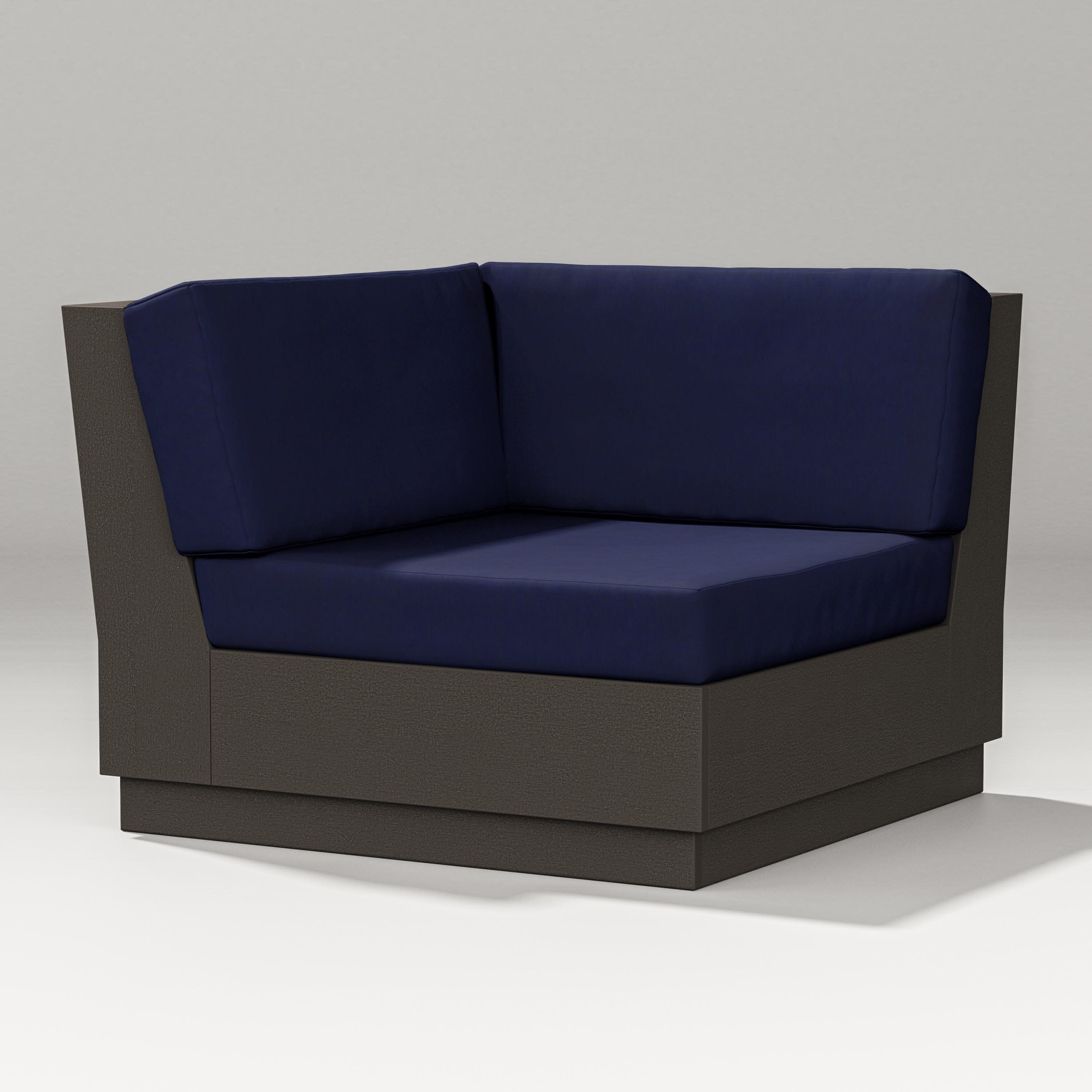 Elevate Modular Corner Chair in Vintage Coffee / Navy
