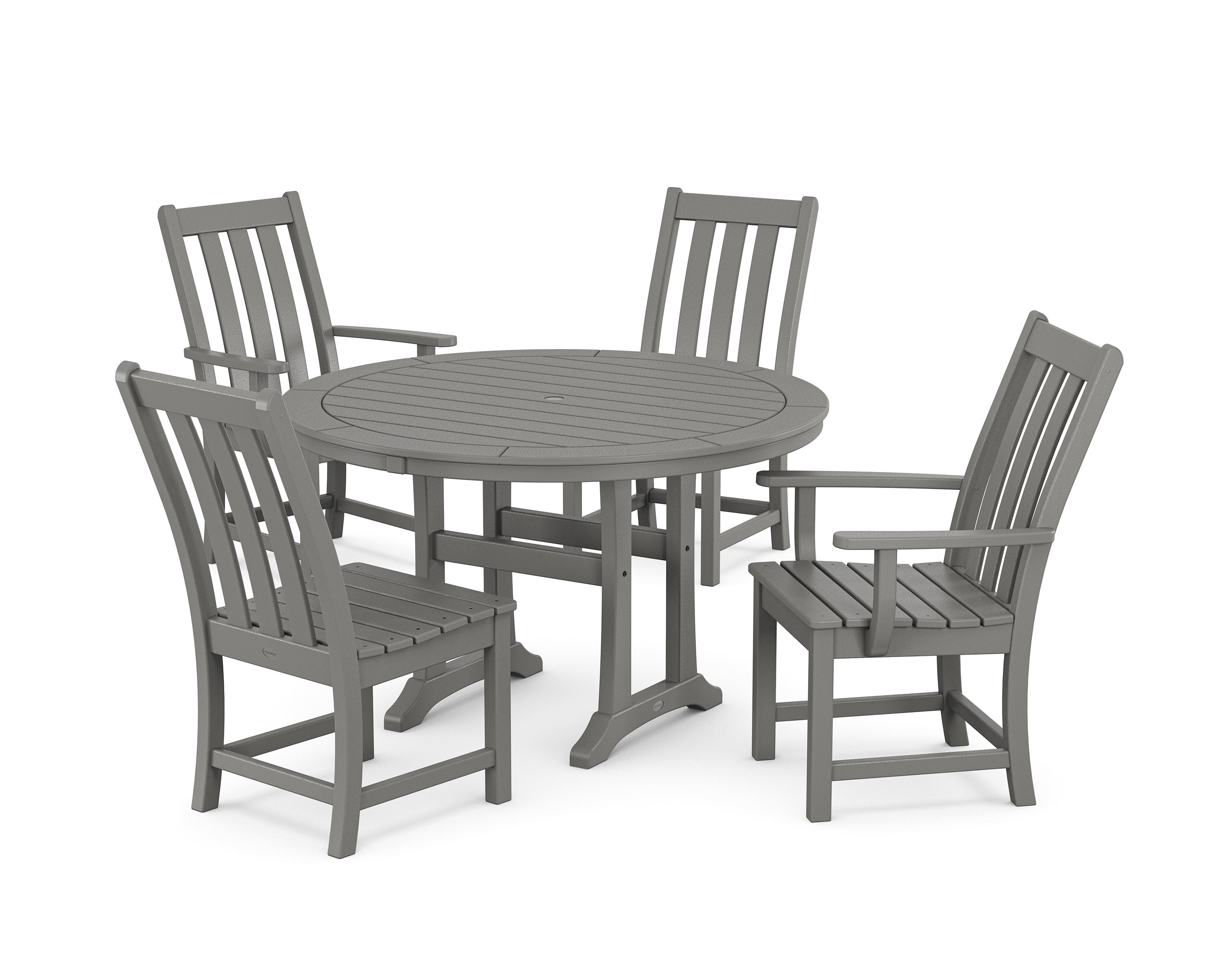 Vineyard 5-Piece Nautical Trestle Dining Set in Slate Grey
