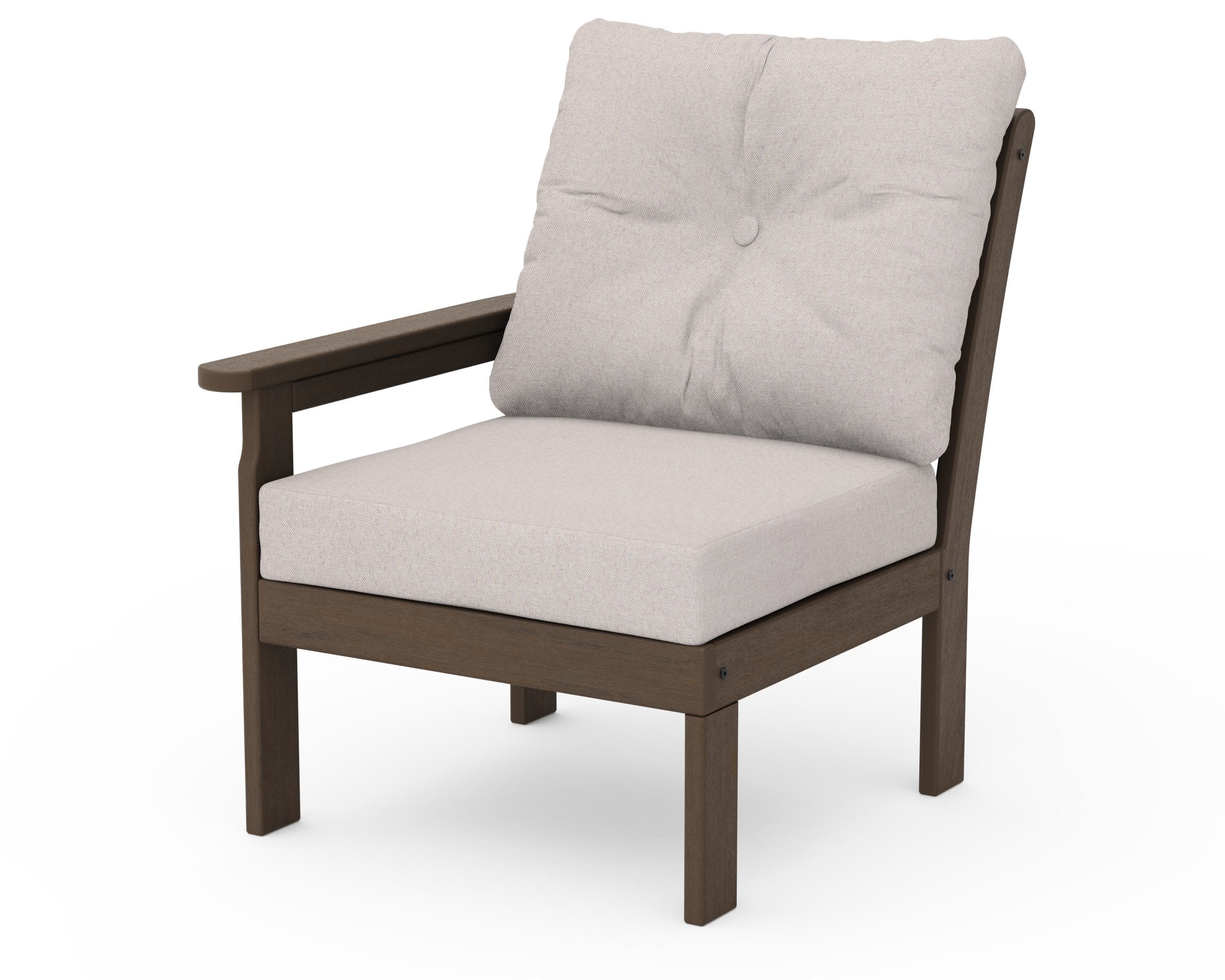 Vineyard Modular Left Arm Chair in Kona / Dune Burlap