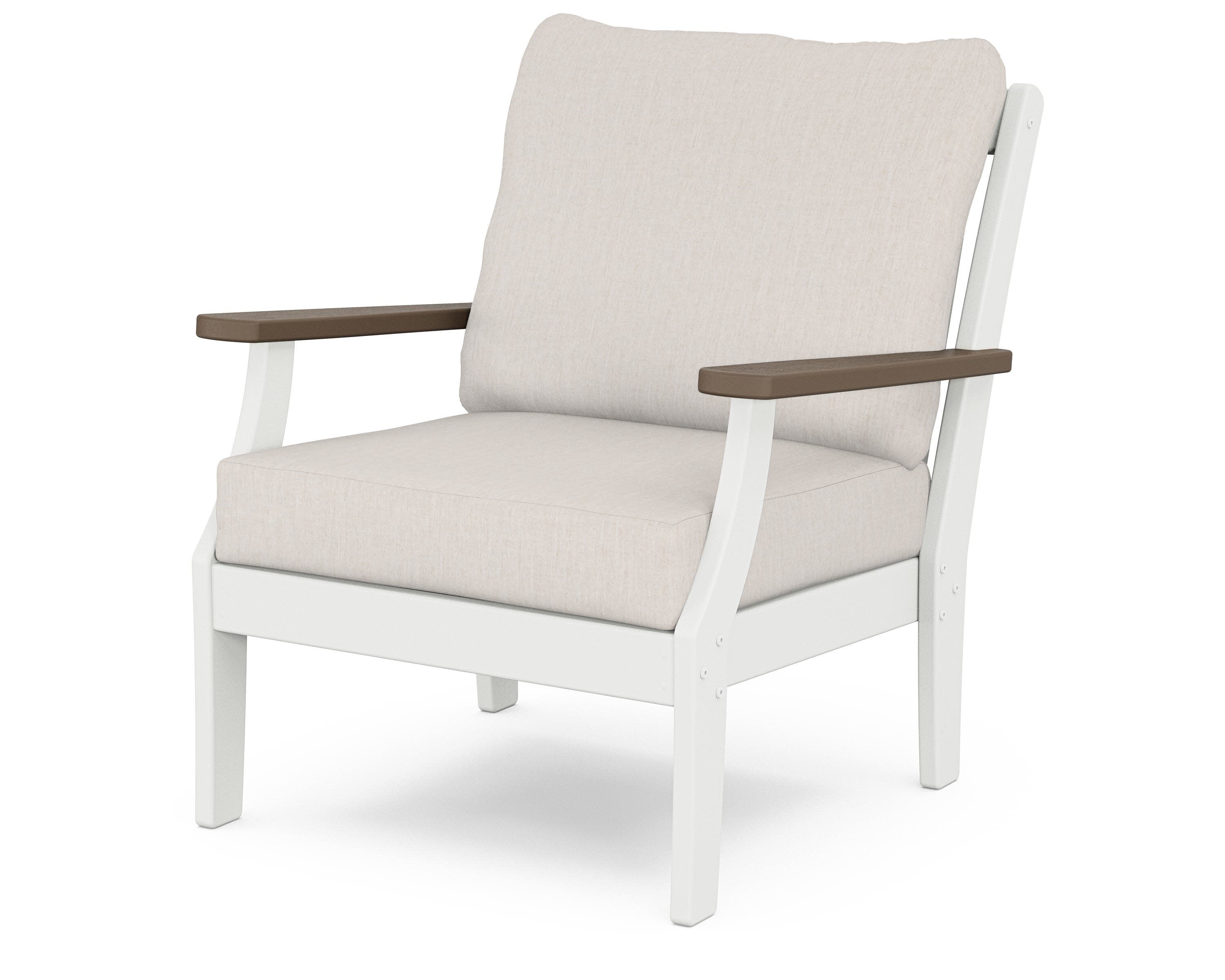 Braxton Deep Seating Chair in White / Kona / Cast Ash
