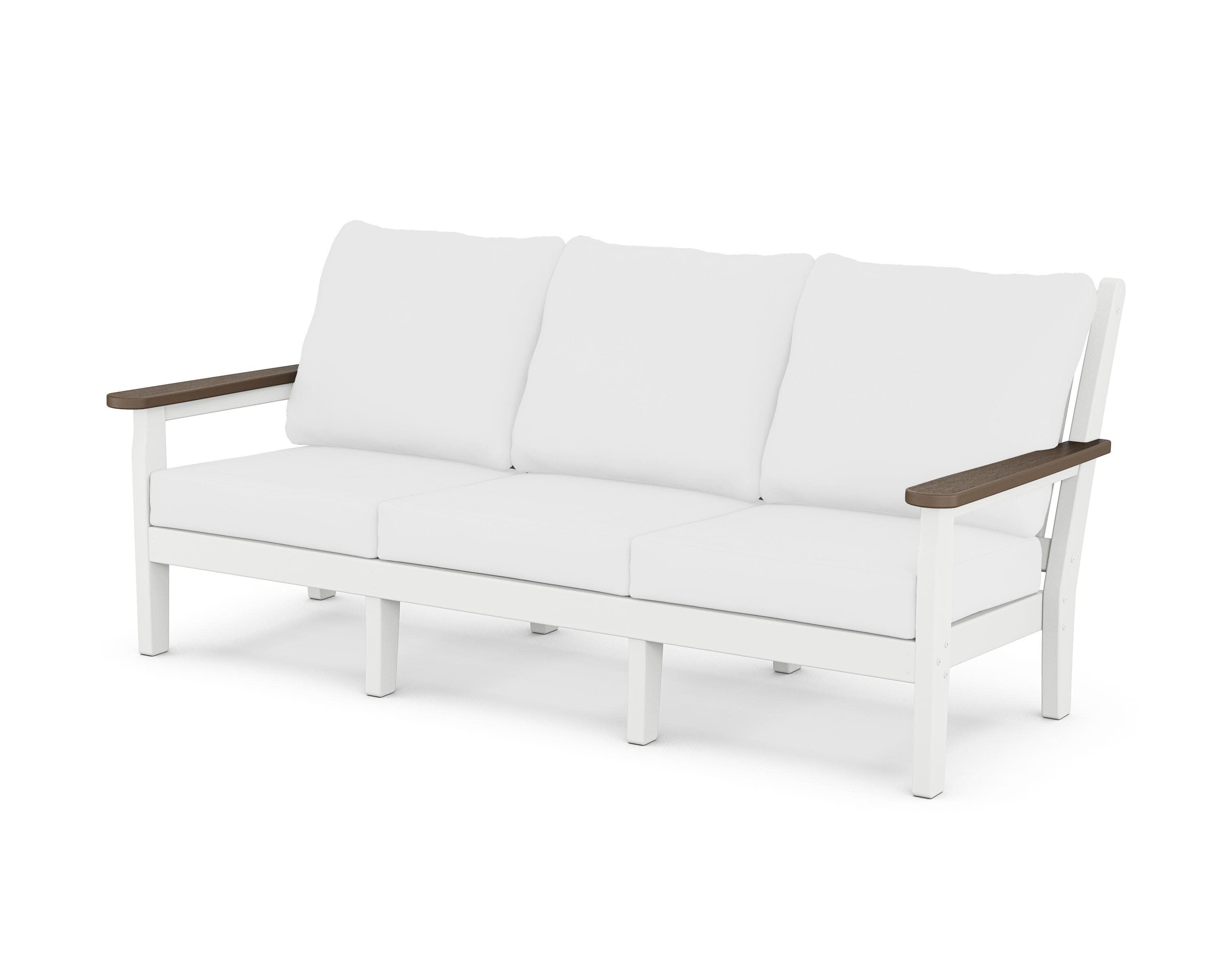 Chippendale Deep Seating Sofa in White / Kona / Natural