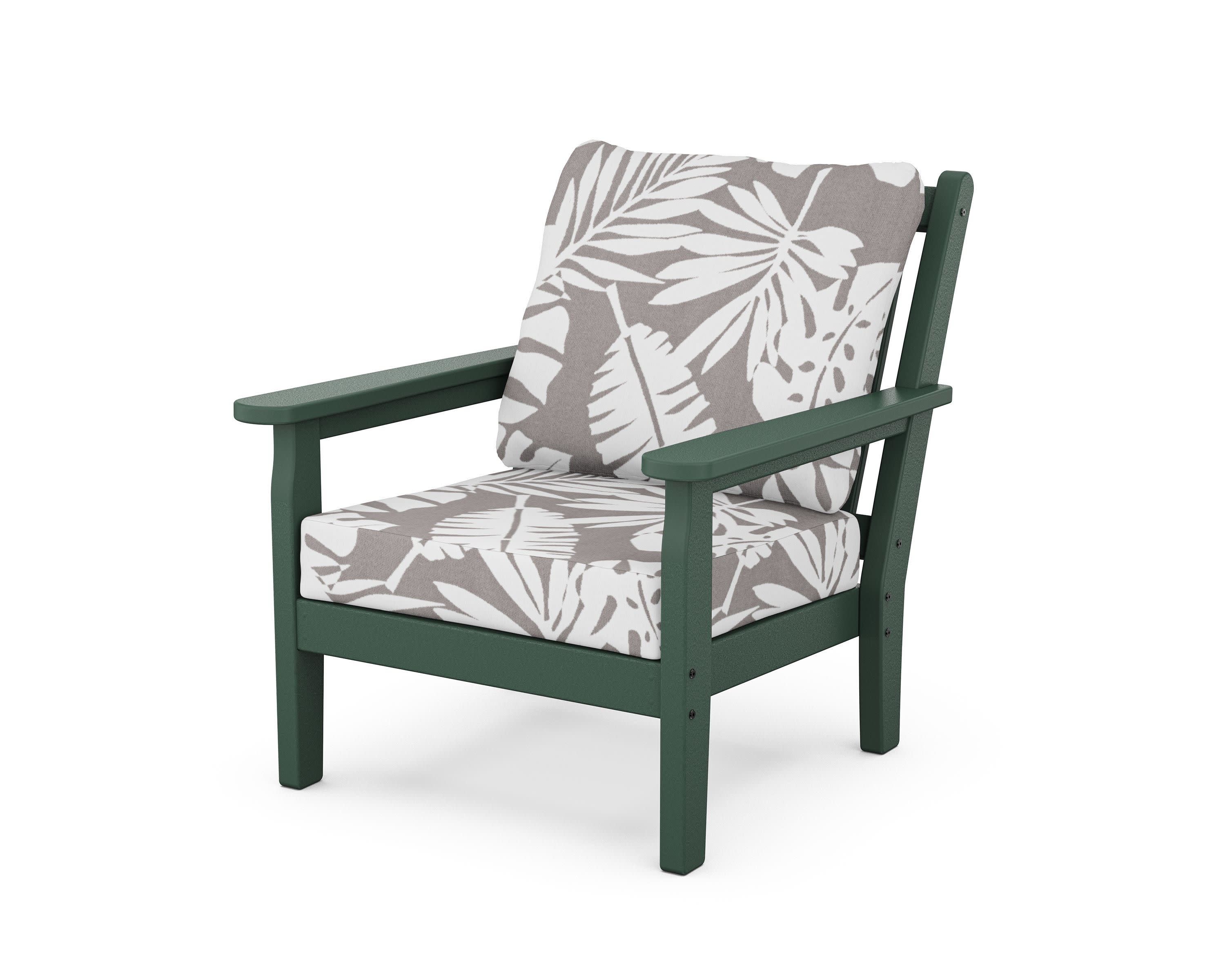 Chippendale Deep Seating Chair in Green / Leaf Grey Mist