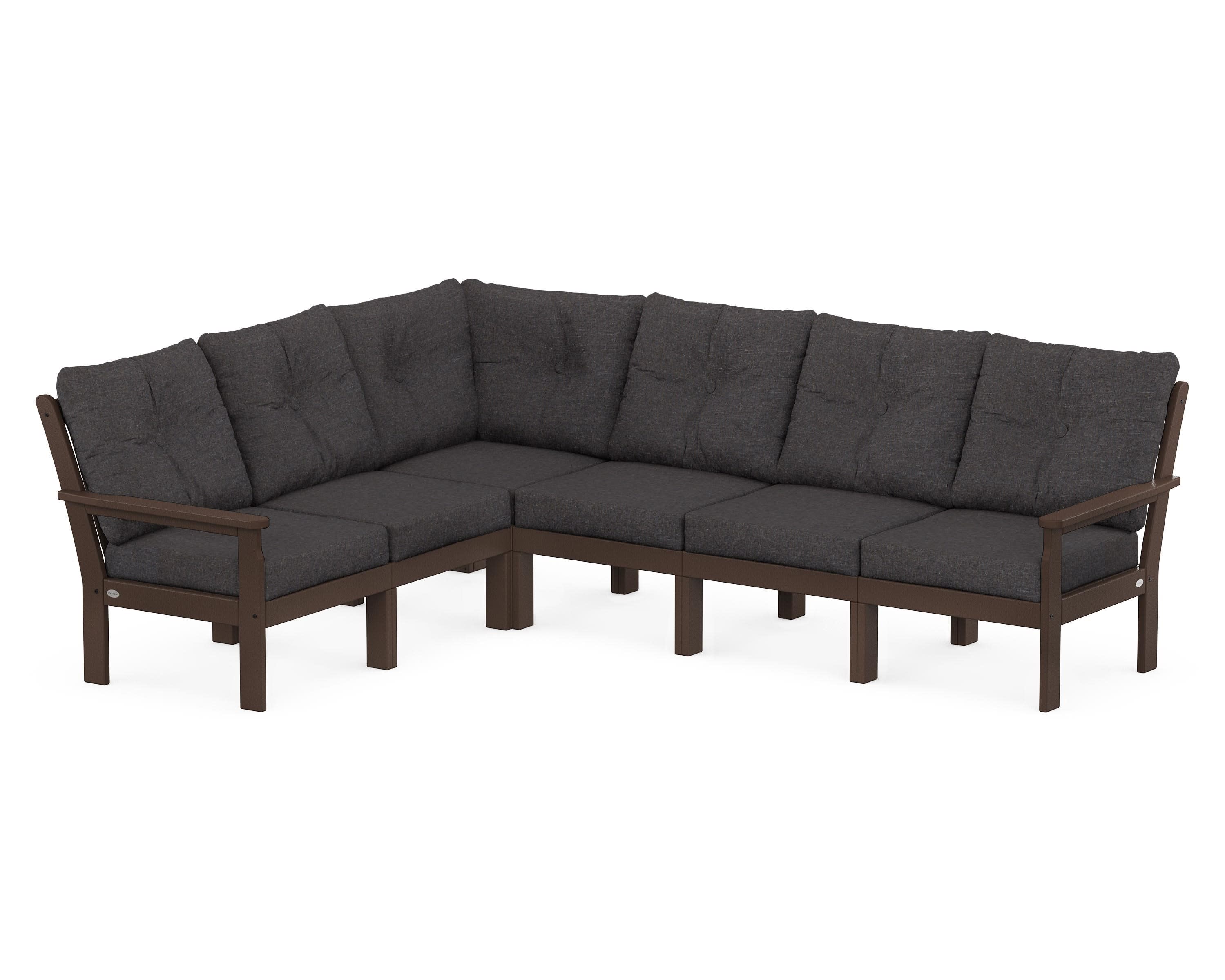 Vineyard 6-Piece Sectional in Mahogany / Ash Charcoal