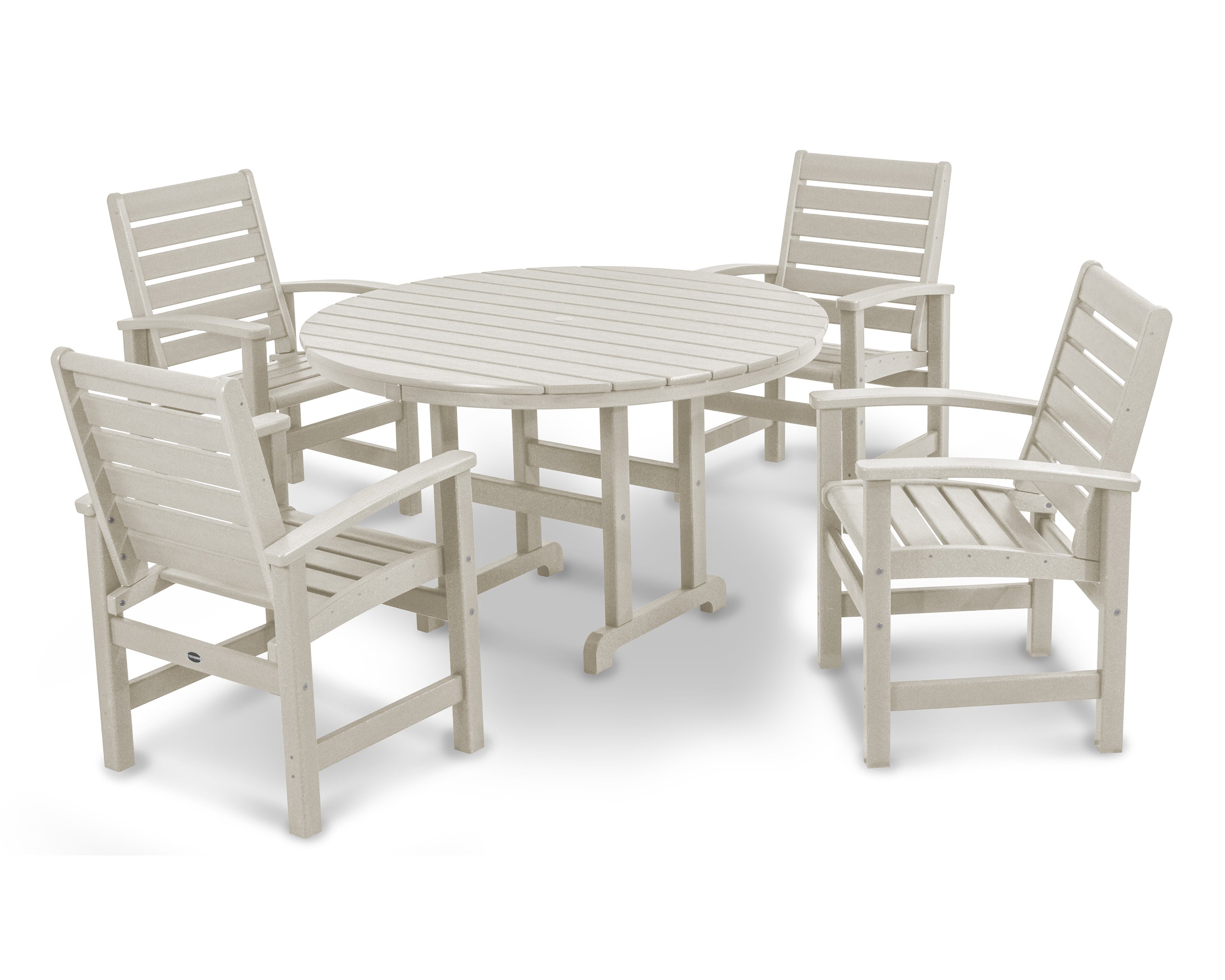 Signature 5-Piece Round Farmhouse Dining Set in Sand
