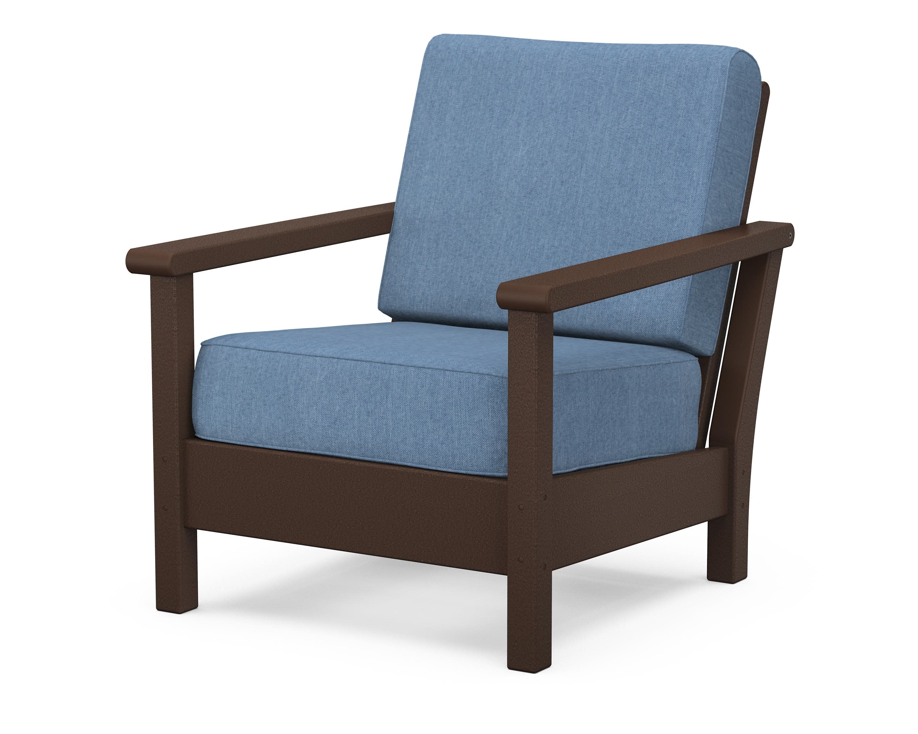 Harbour Deep Seating Chair in Mahogany / Sky Blue